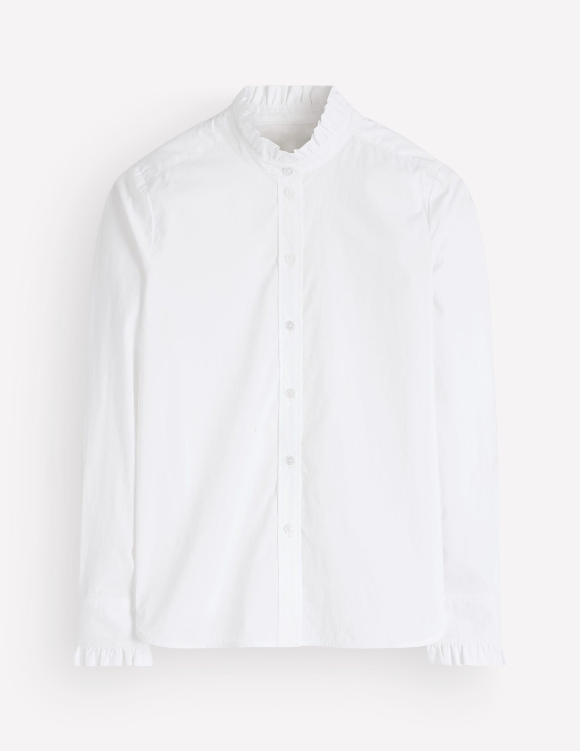 Sienna Frill Cotton Shirt-White - Image 6