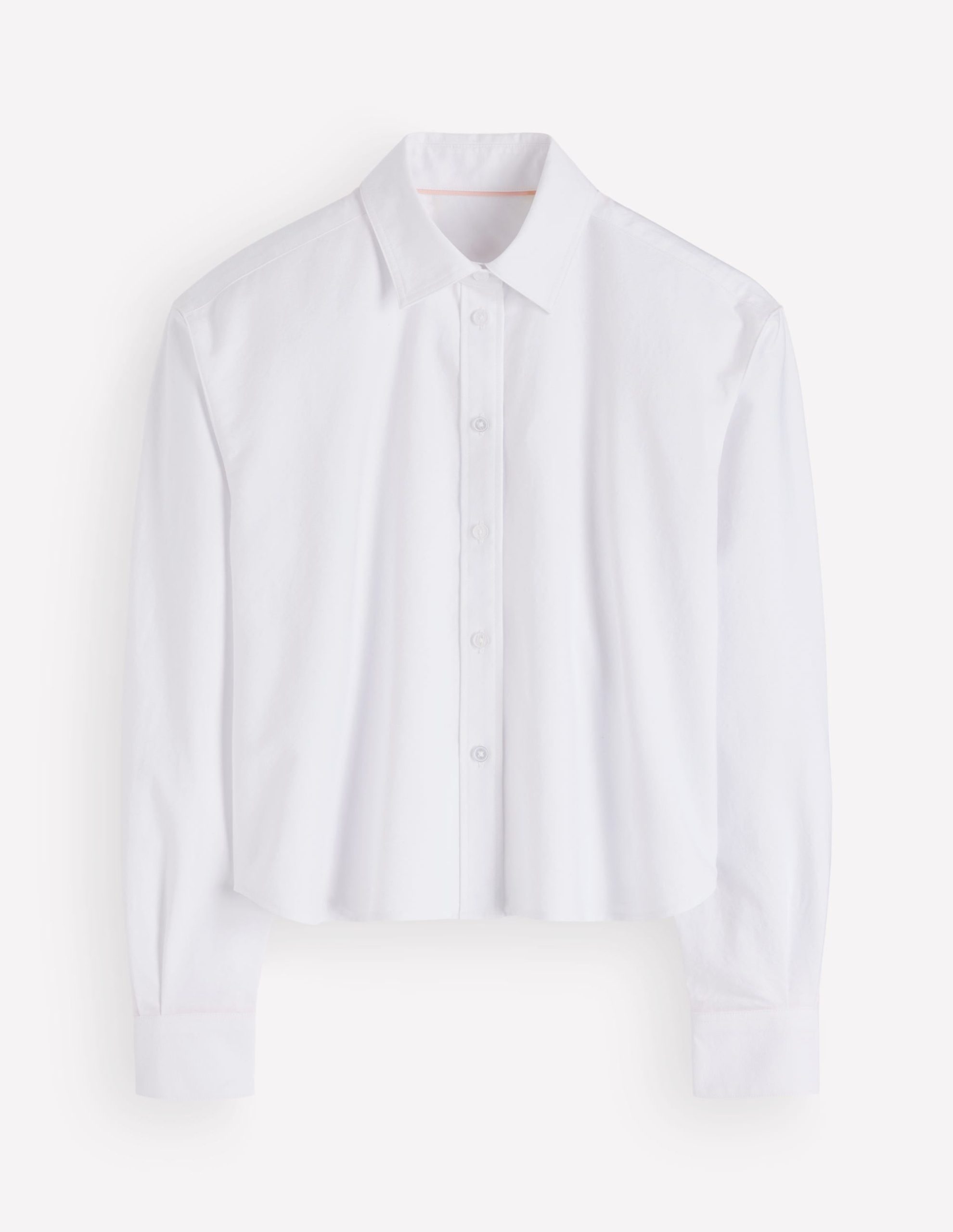 Sienna Cropped Cotton Shirt-White Oxford - Image 6