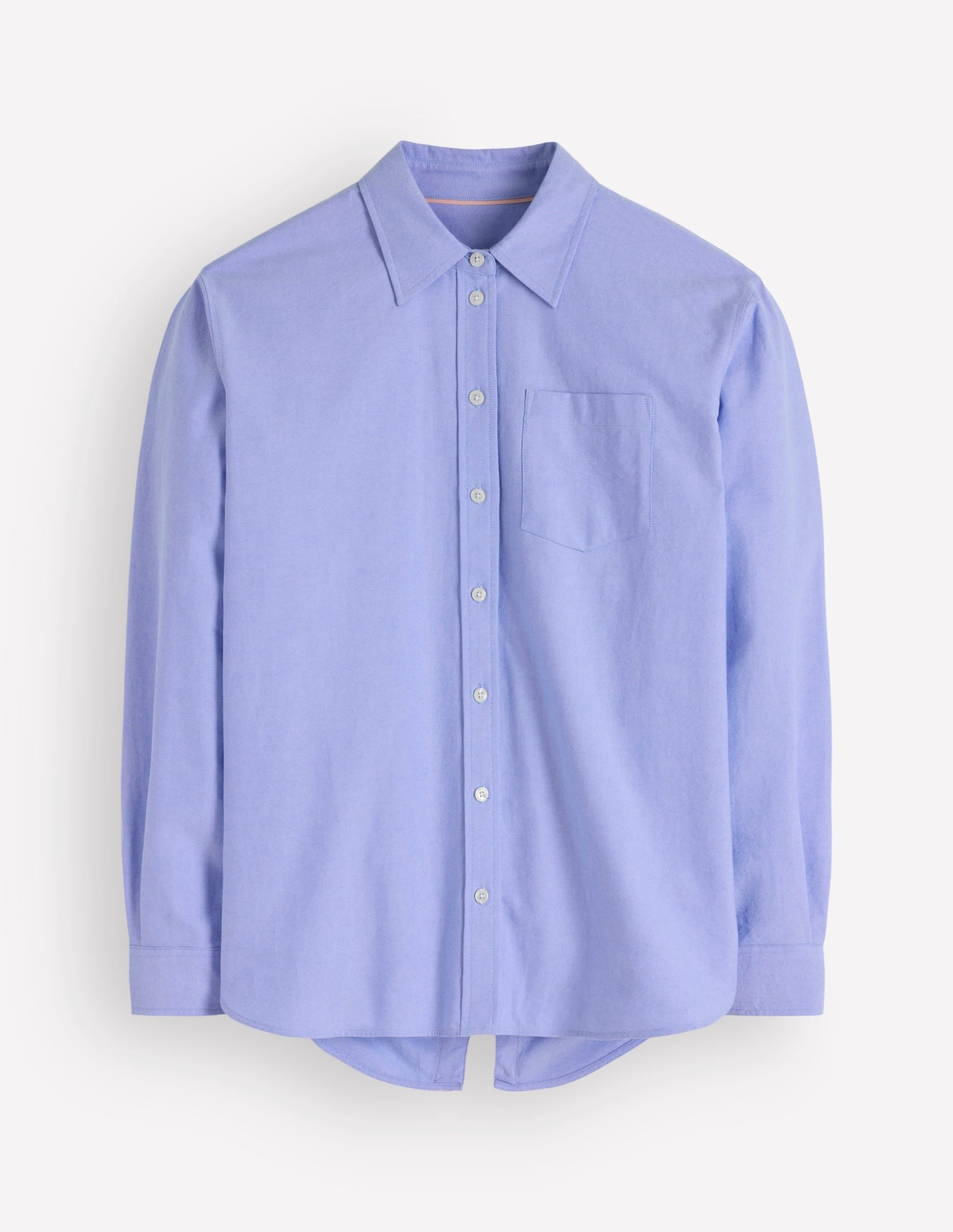 Sienna Relaxed Cotton Shirt-Blue Oxford. Trim Back - Image 6