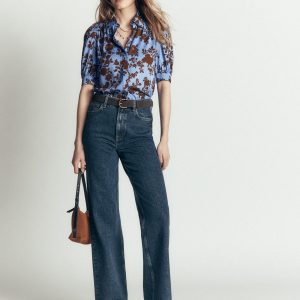Penelope Viscose Top-Forget Me Not. Bouquet Breeze