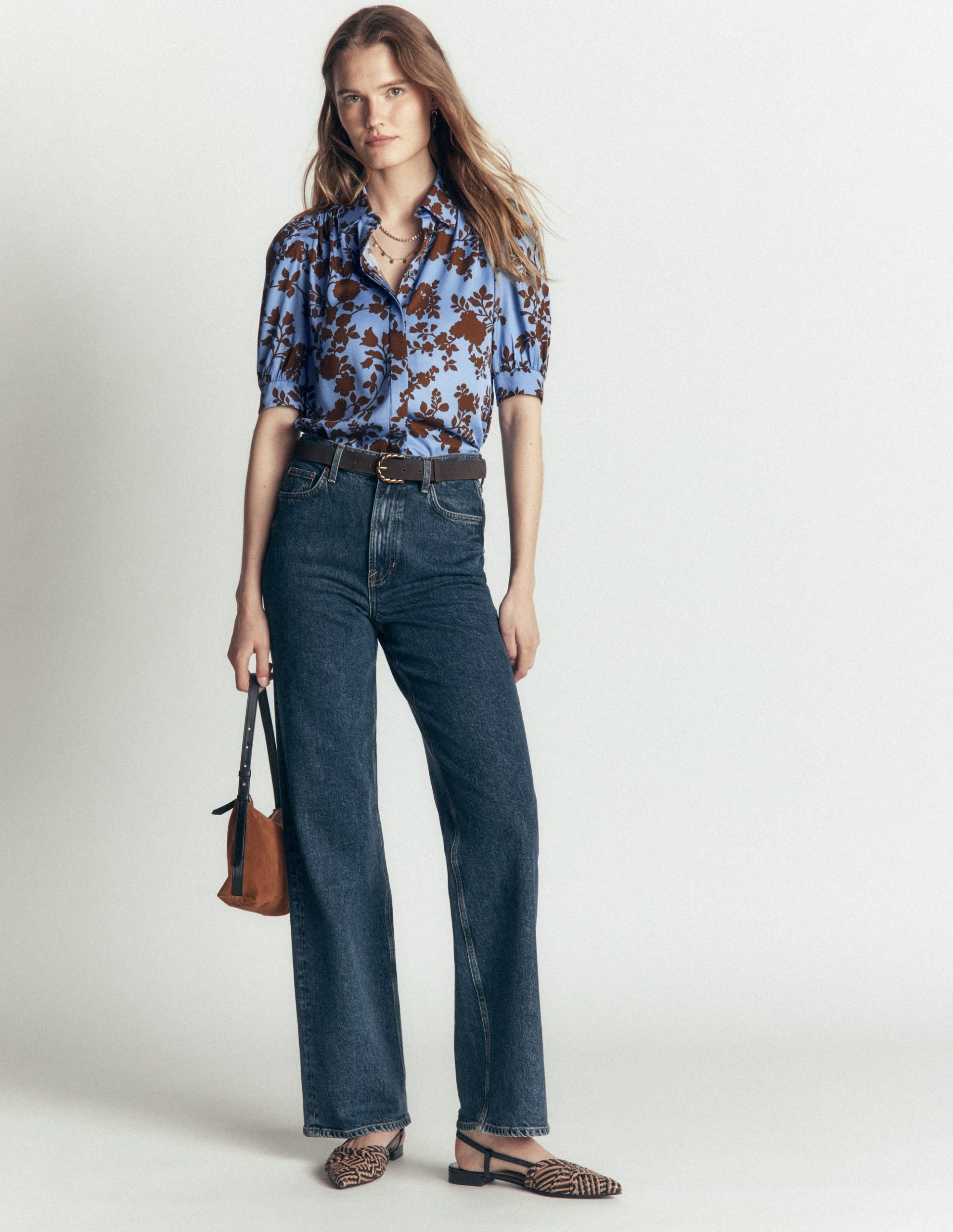 Penelope Viscose Top-Forget Me Not. Bouquet Breeze