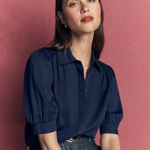 Penelope Viscose Top-French Navy