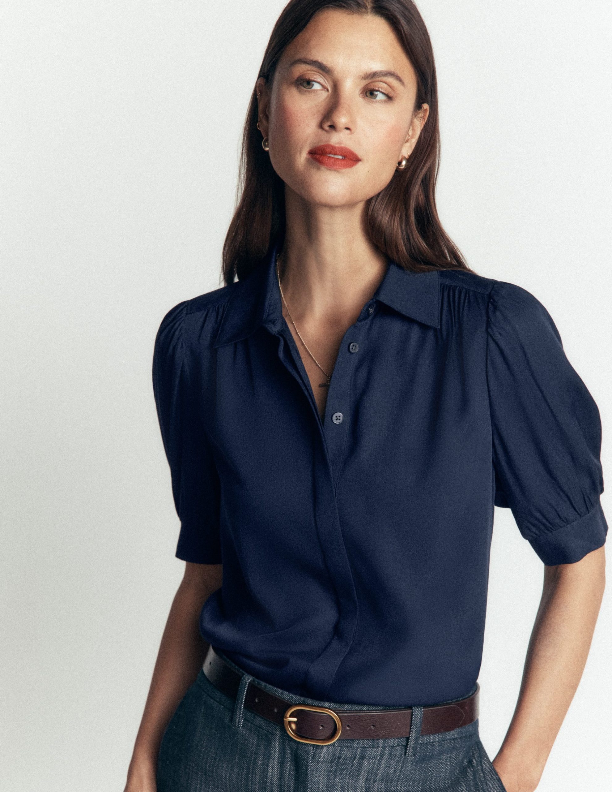 Penelope Viscose Top-French Navy - Image 4