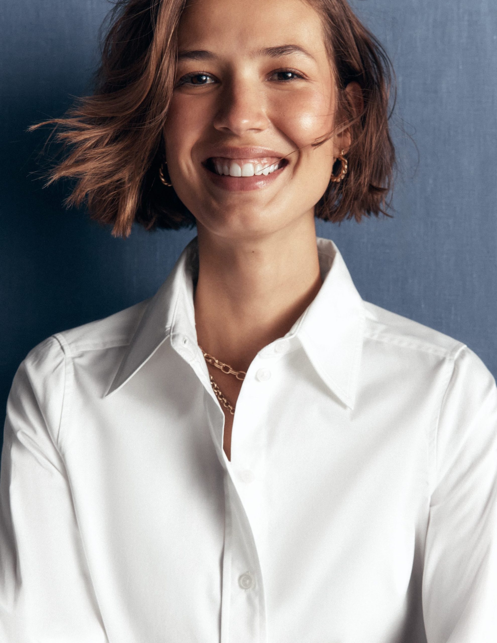 Anna Longline Cotton Shirt-White - Image 3