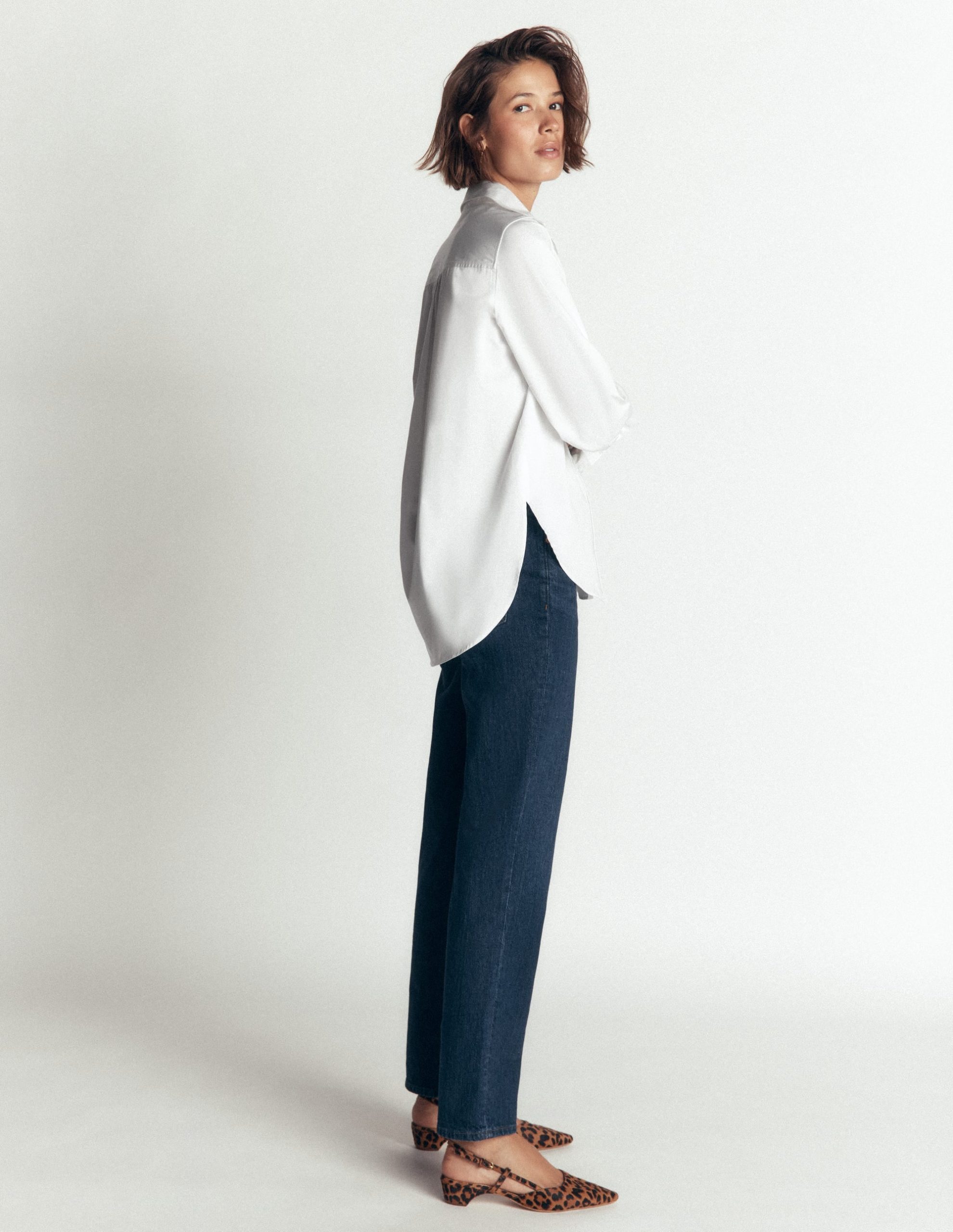 Anna Longline Cotton Shirt-White - Image 4