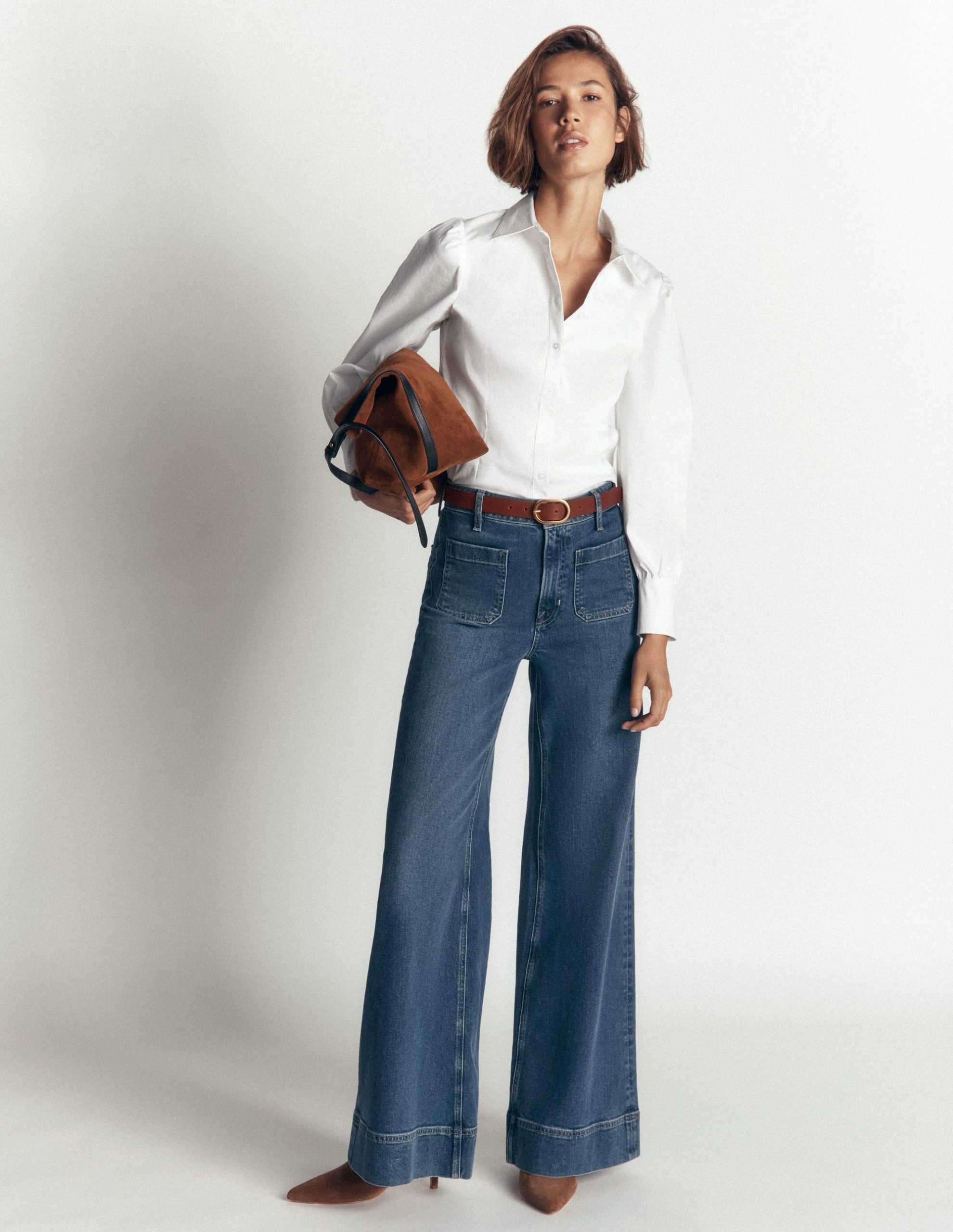 Volume Sleeve Shirt-White - Image 2