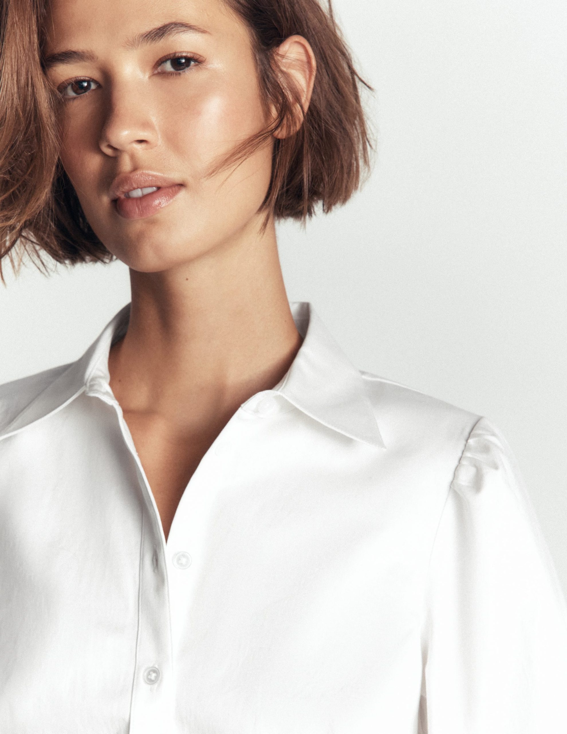 Volume Sleeve Shirt-White - Image 3