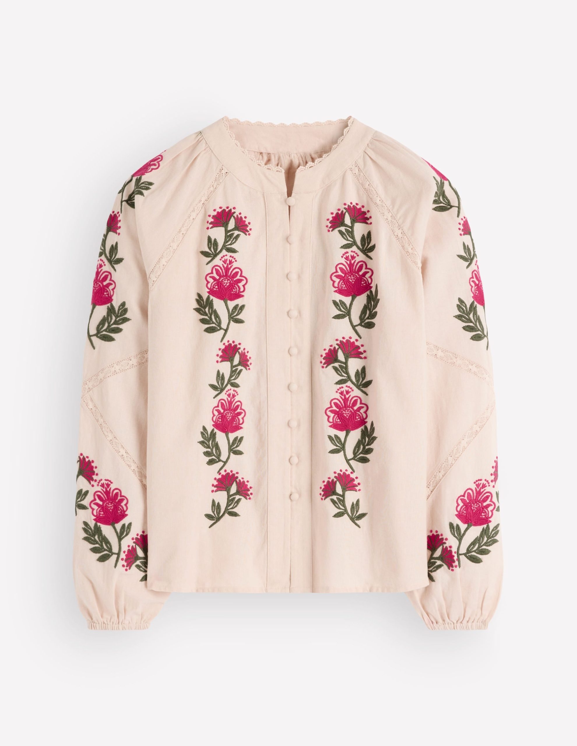 Raglan Embroidered Top-Almond Milk - Image 5