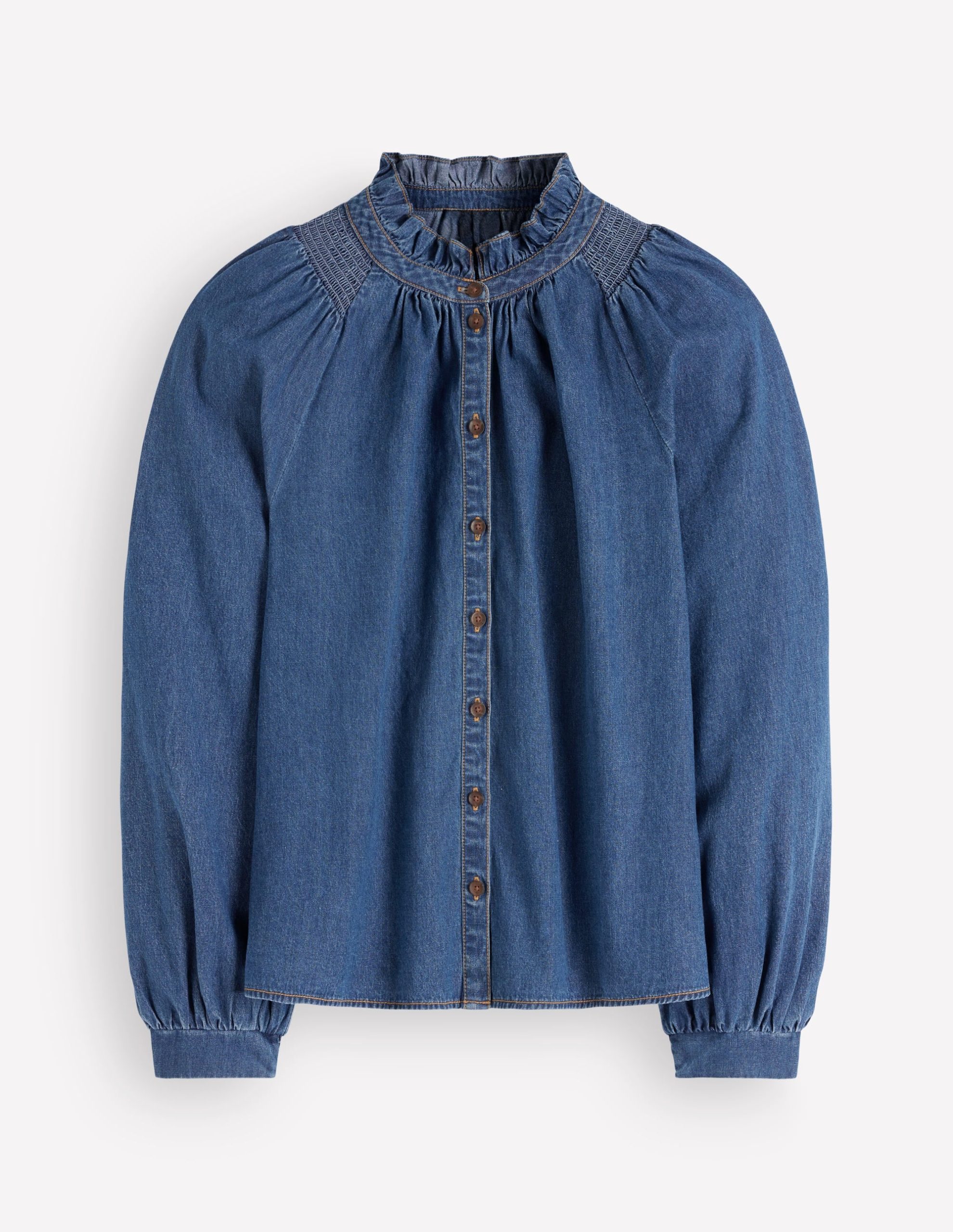 Erica Denim Frill Top-Mid Vintage - Image 6