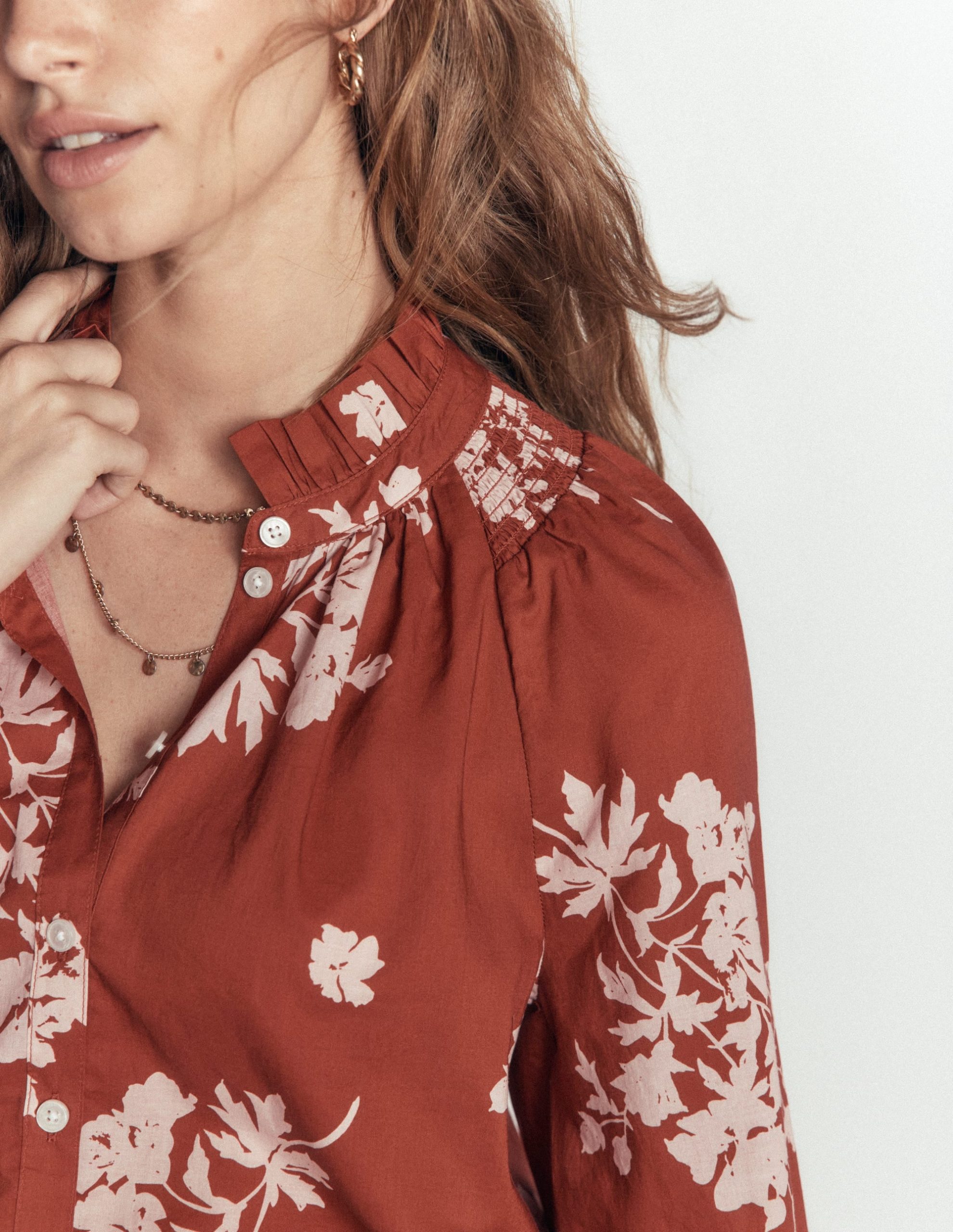 Erica Cotton Frill Top-Arabian Spice. Flecked Bunch - Image 2