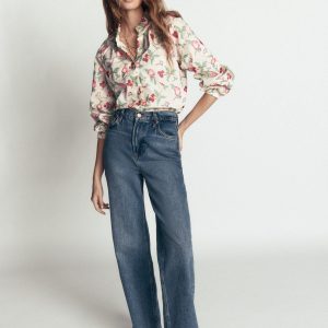Erica Cotton Frill Top-White Cross Stitch Floral