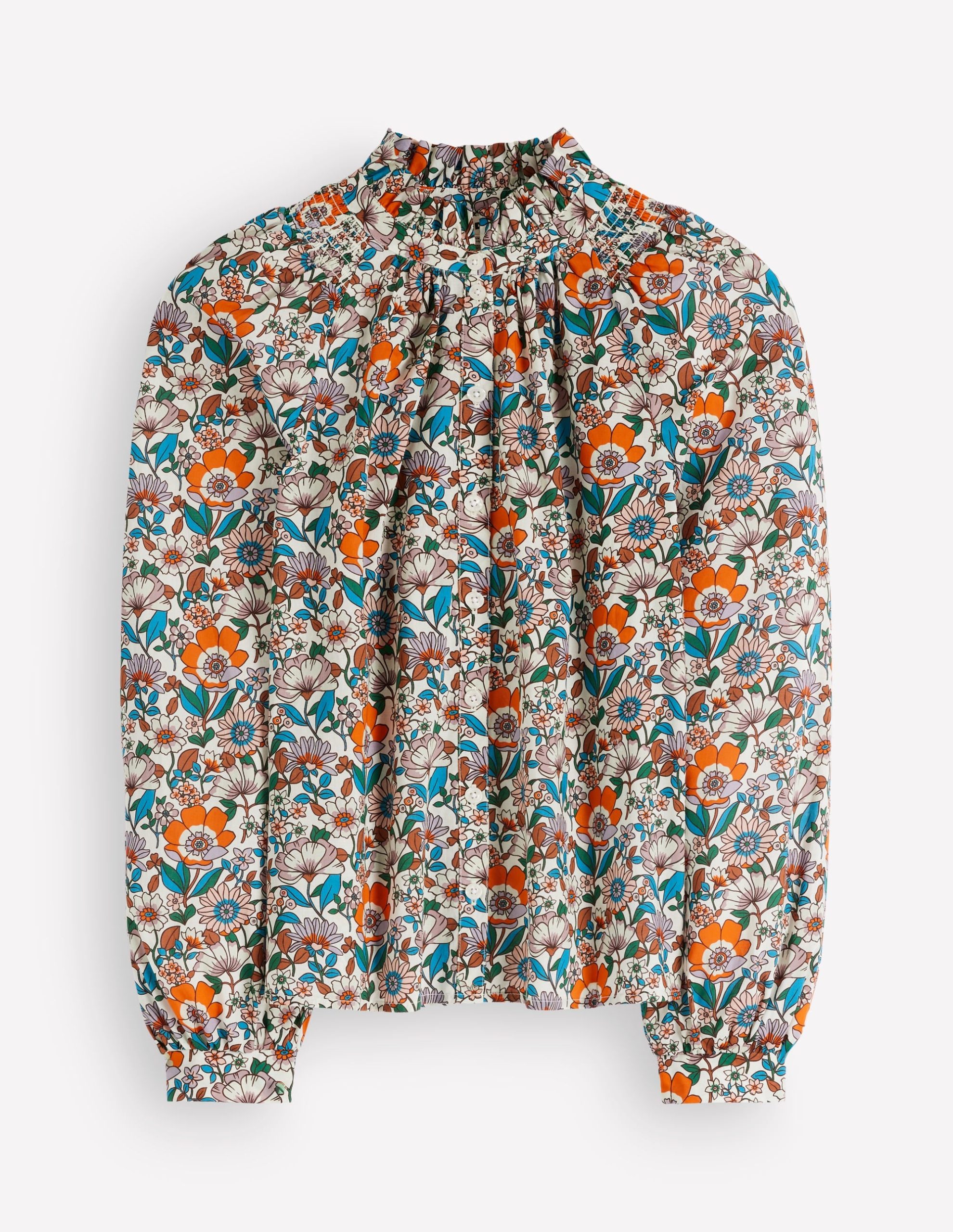 Erica Cotton Frill Top-Ivory. Floral Field - Image 7