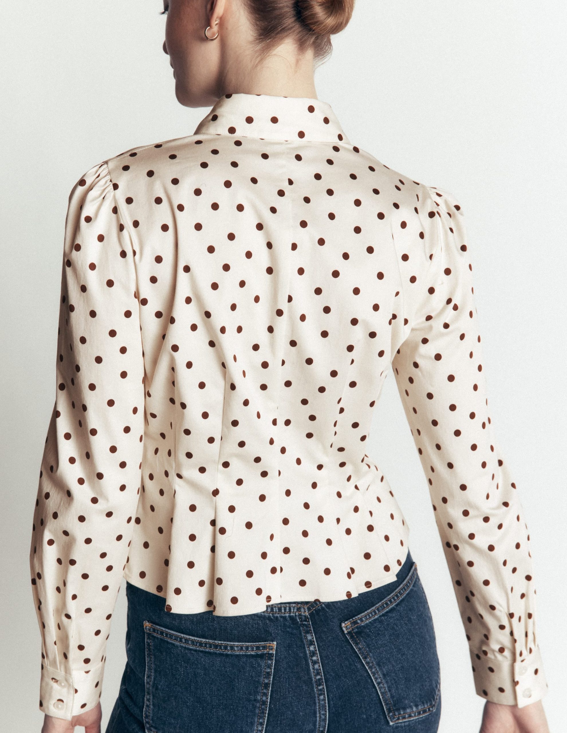 Julia Darted Cotton Shirt-Ivory. Boden Spot - Image 3
