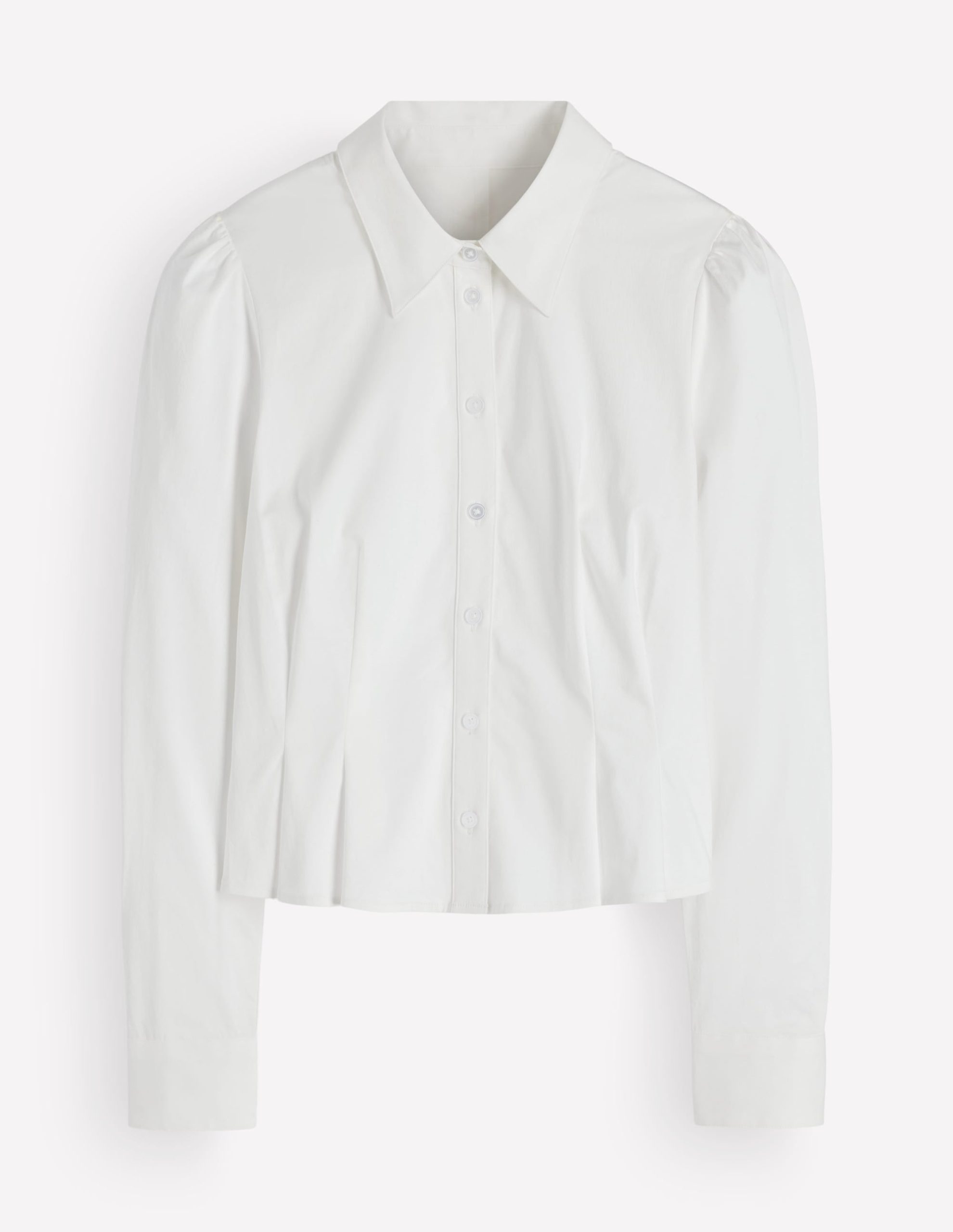 Julia Darted Cotton Shirt-White - Image 5