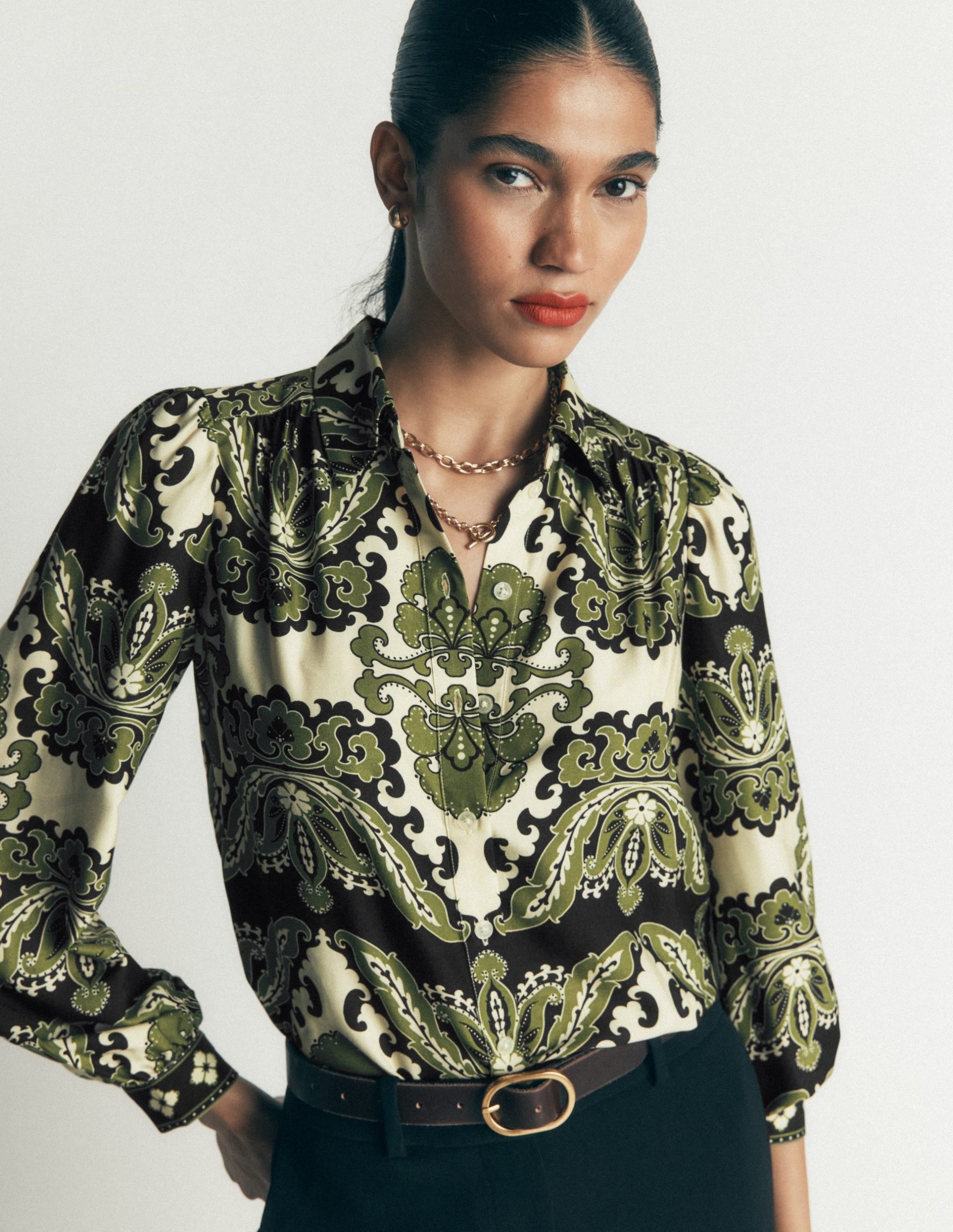 Long Sleeve Printed Shirt-Multi. Blossoming Gardenia - Image 4