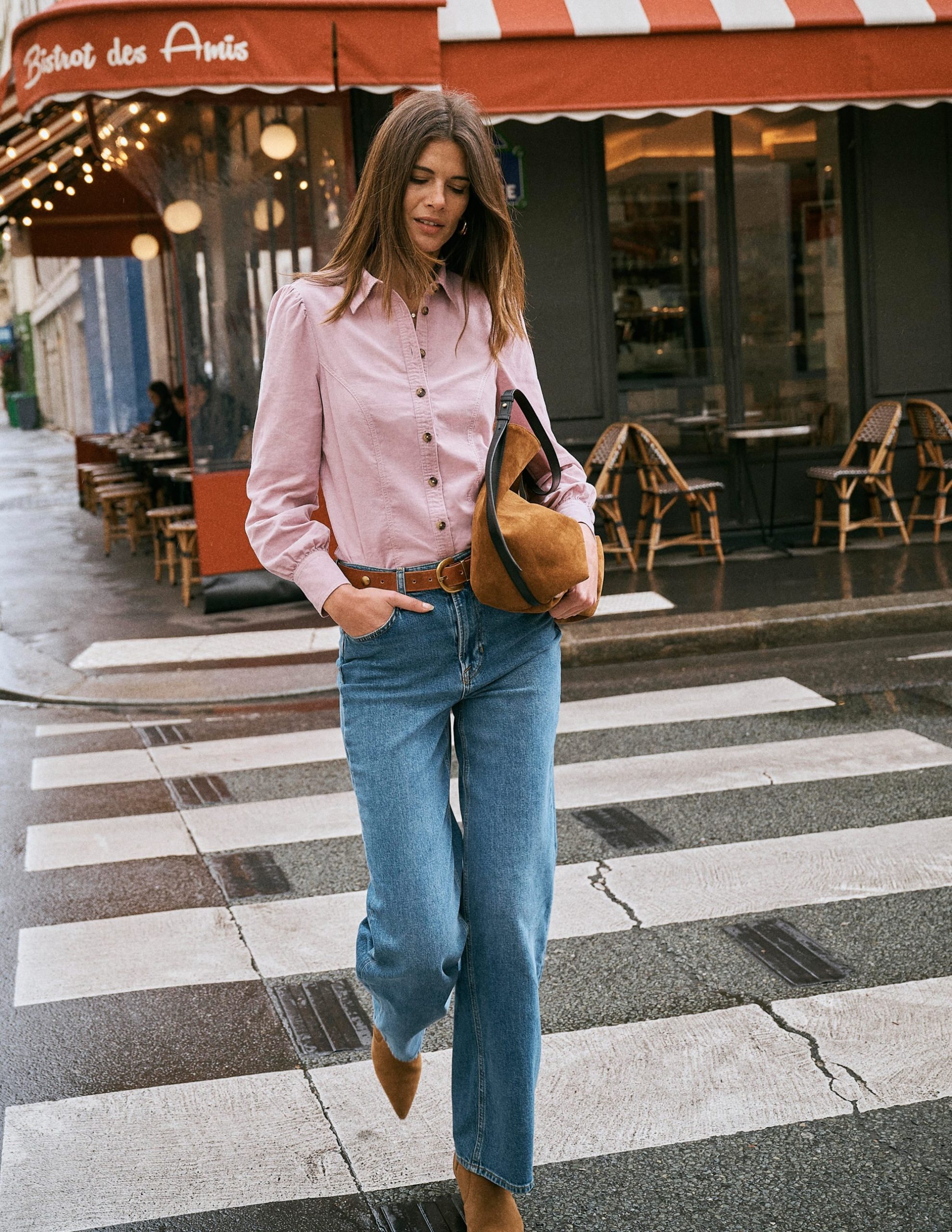 Sky Cord Shirt-Pink Violet