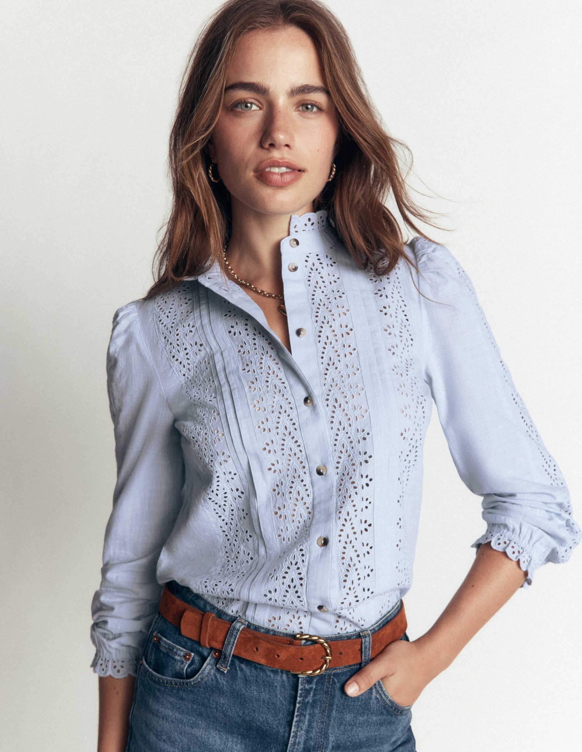 Broderie Cotton Top-Misty Blue Broderie - Image 4