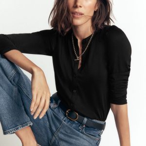 Supersoft Puff Sleeve Shirt-Black