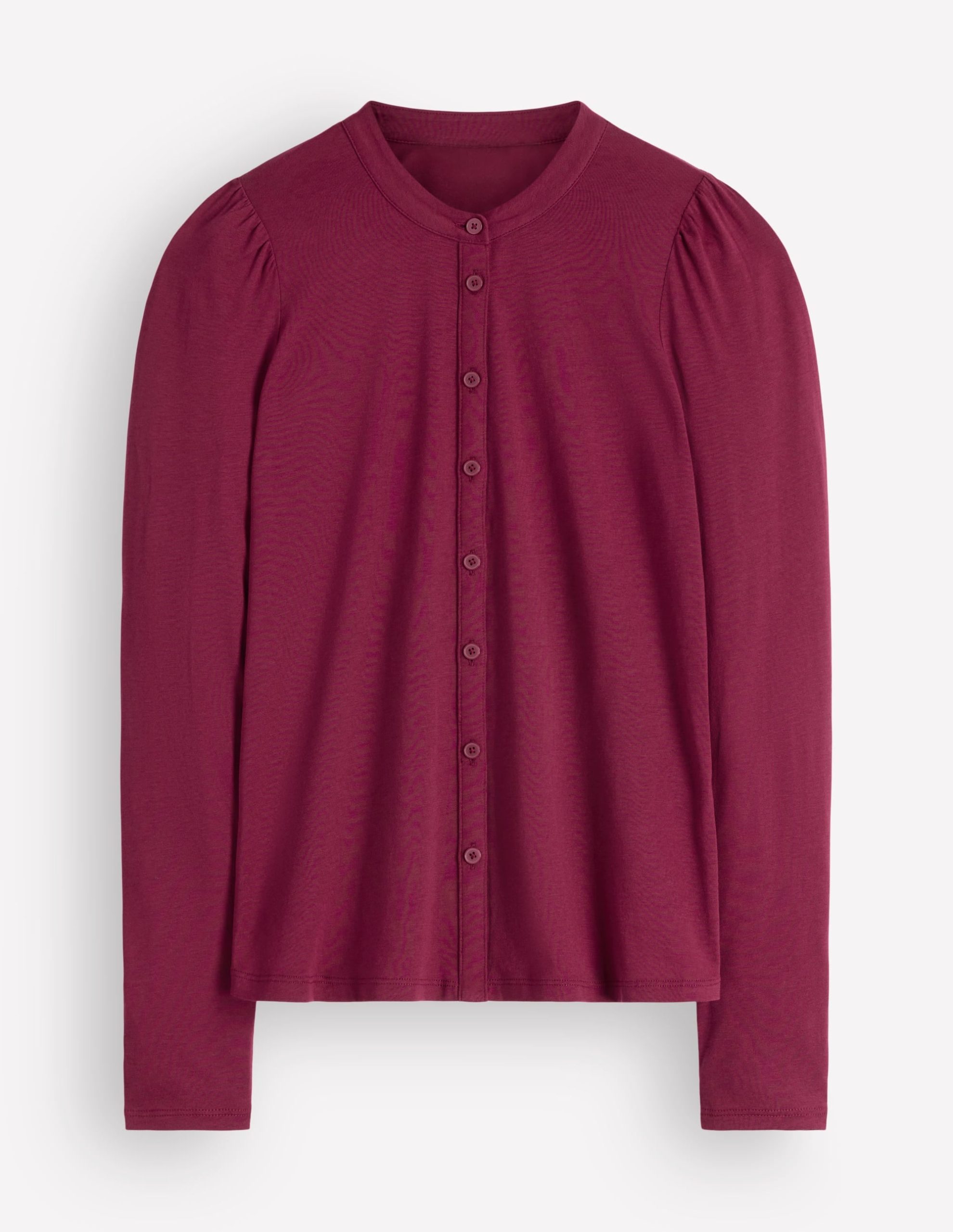 Supersoft Puff Sleeve Shirt-Beetroot Red - Image 5