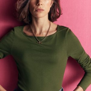 Supersoft Square Neck Top-Brunswick Green