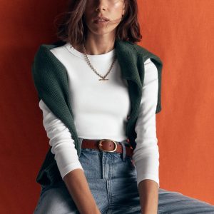 Annie Essential Crew Neck Top-White