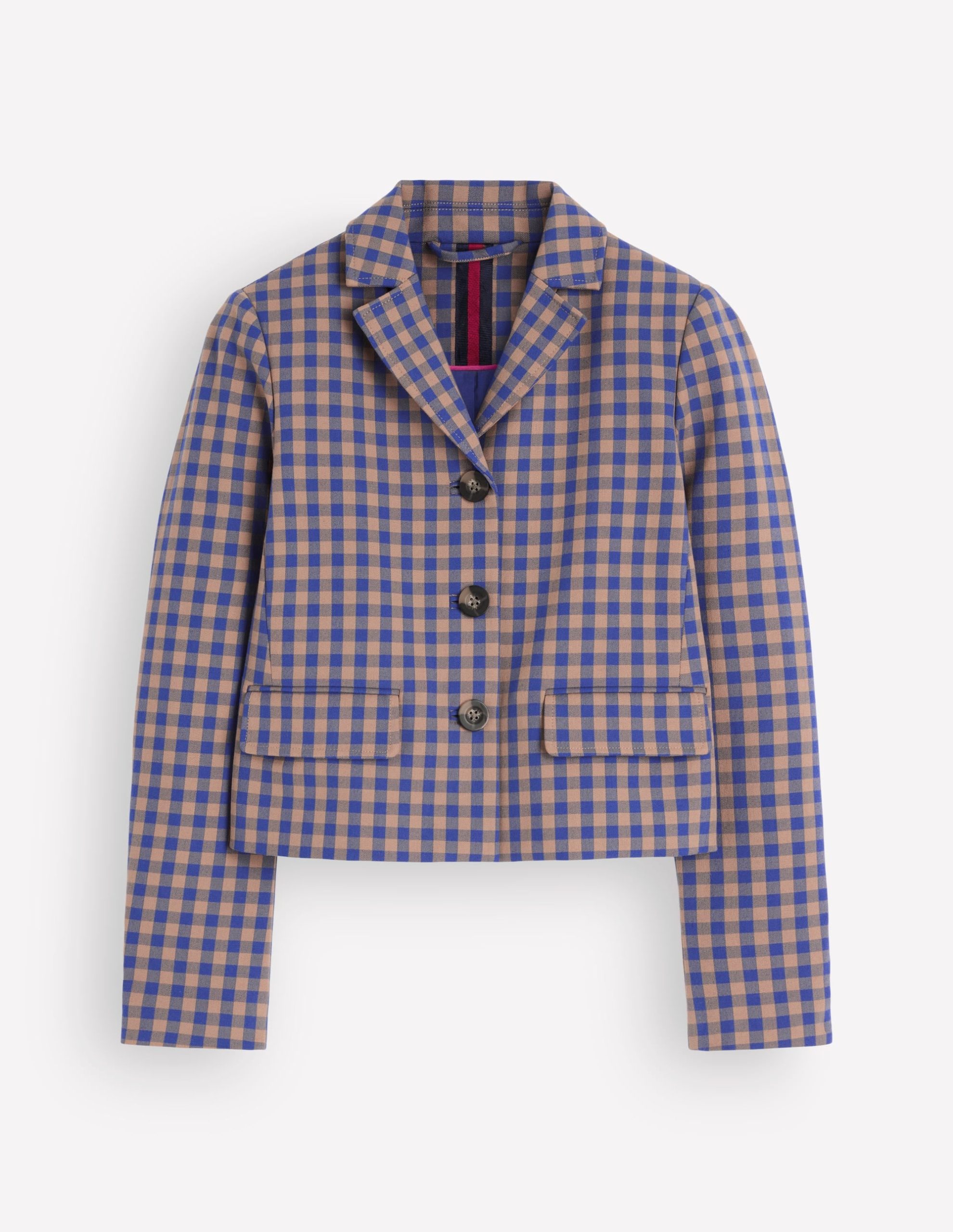 Dartmouth Cotton Blazer-Camel. Blue Gingham - Image 7