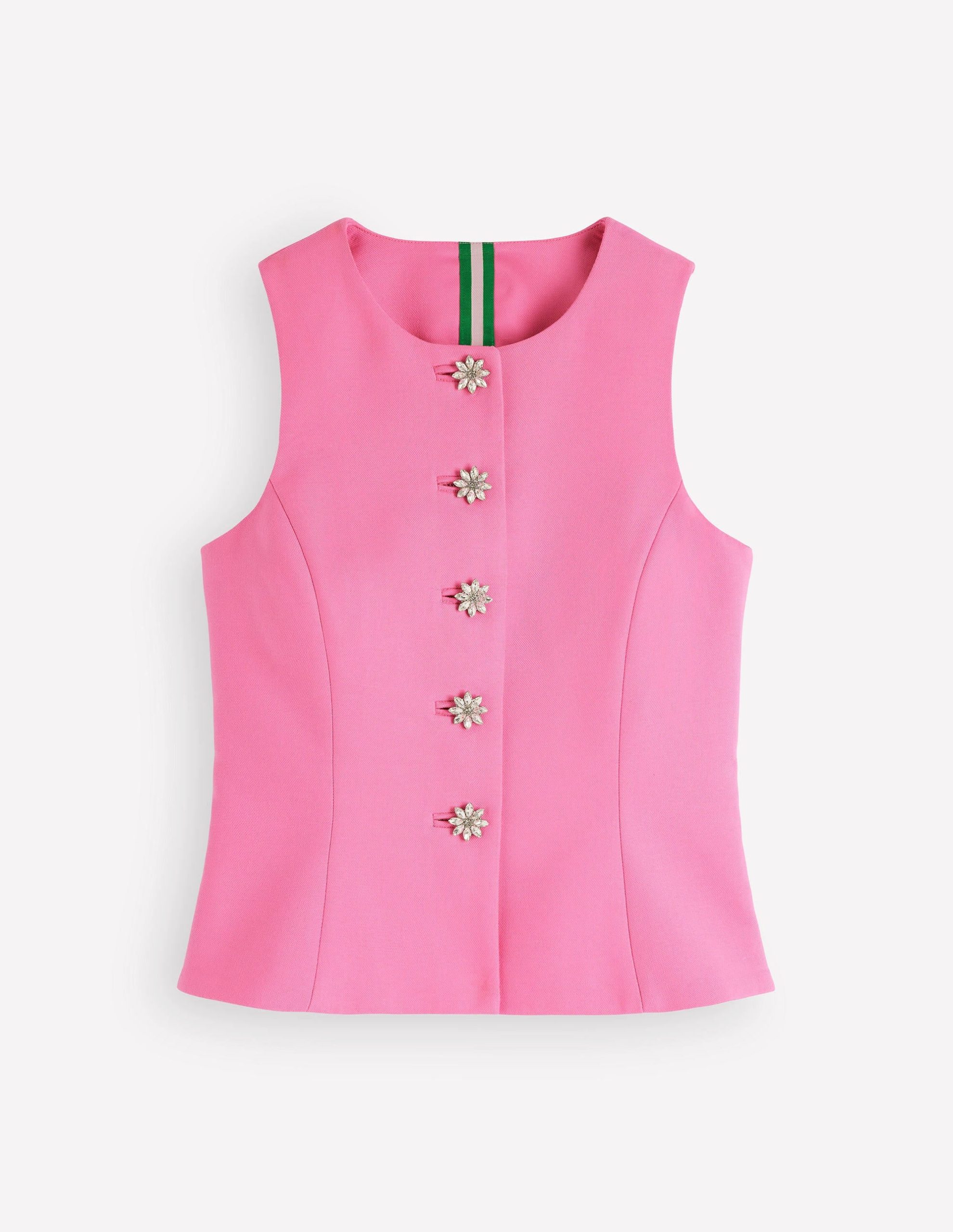 Textured Peplum Waistcoat-Wild Pink - Image 6