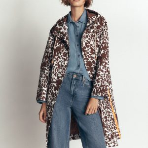 Longline Raincoat-Cow Fields