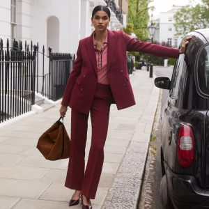 Keswick Double Breasted Blazer-Deep Wisteria