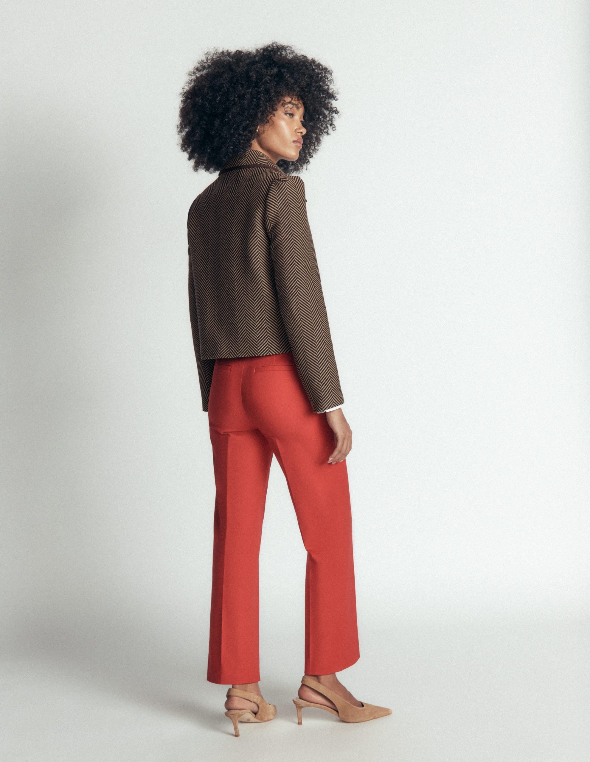 Branscombe Bow Jacket-Brown Herringbone - Image 3