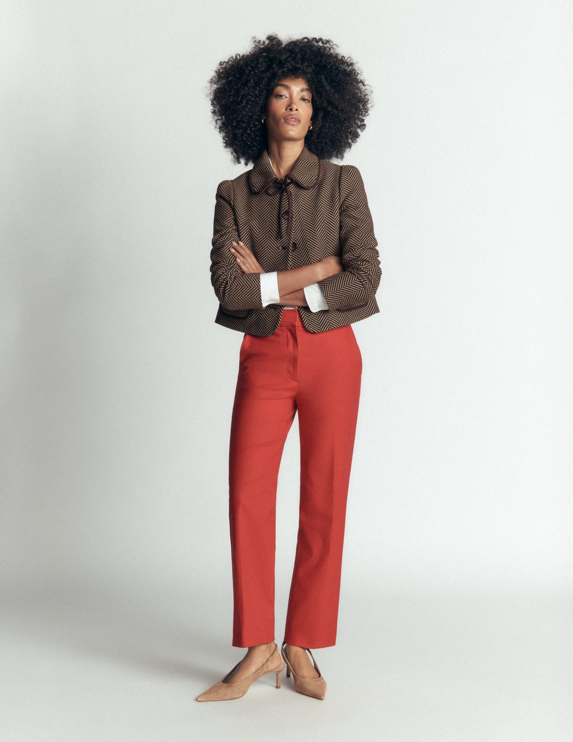 Branscombe Bow Jacket-Brown Herringbone - Image 4