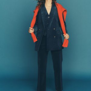 Double Breasted Blazer-Storm Blue