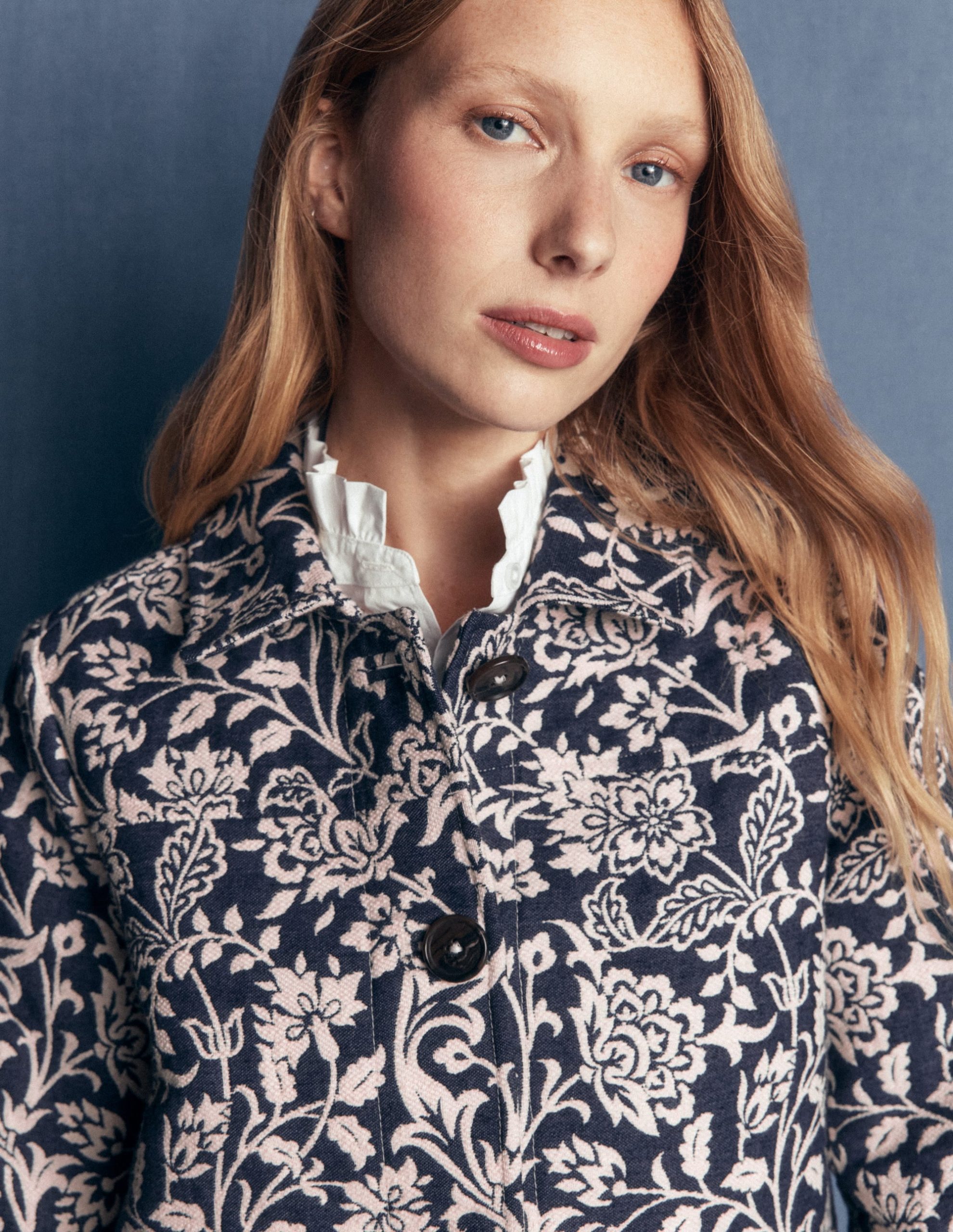Fife Jacquard Chore Jacket-Navy - Image 3