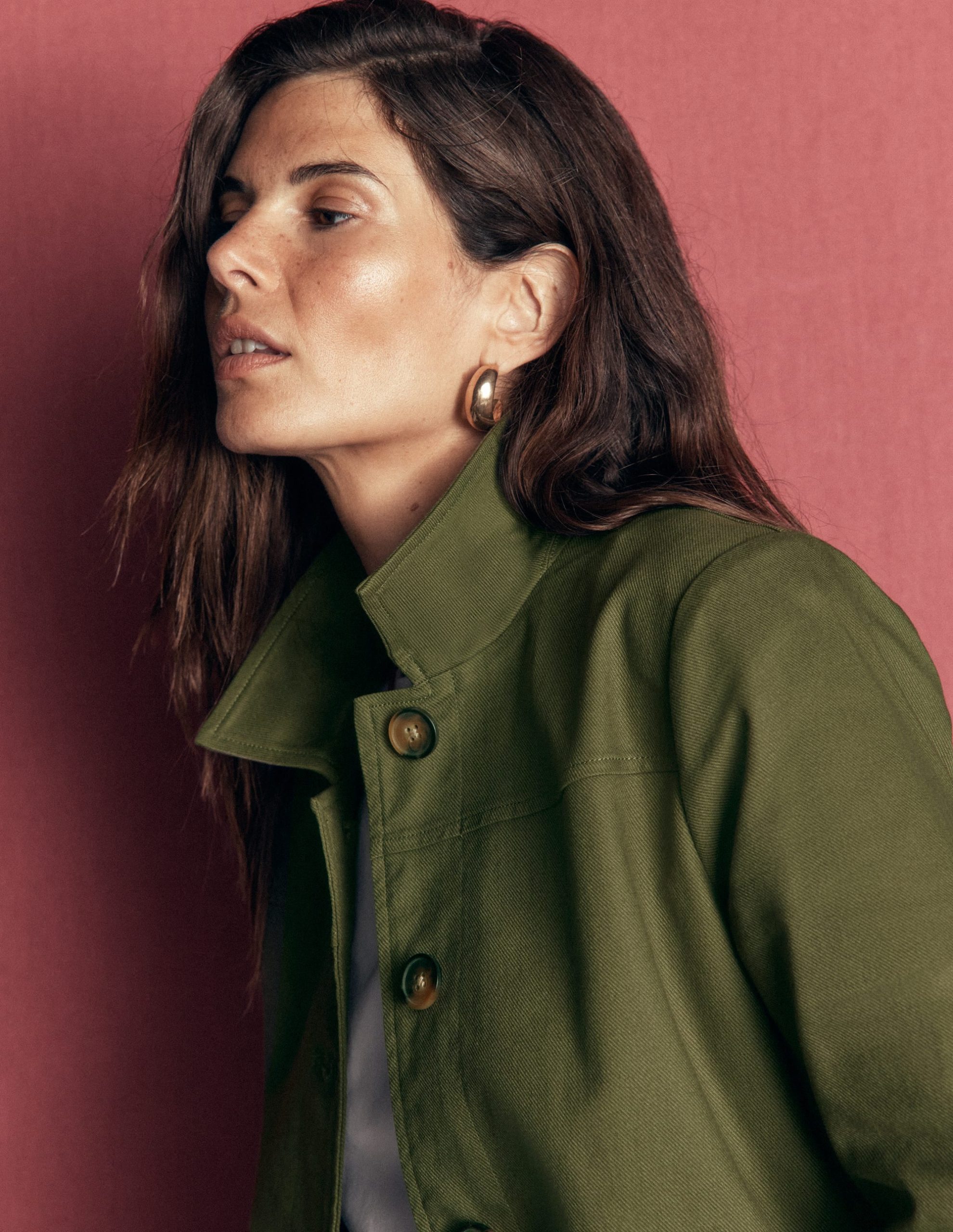 Fife Cotton Chore Jacket-Khaki Embellished - Image 2
