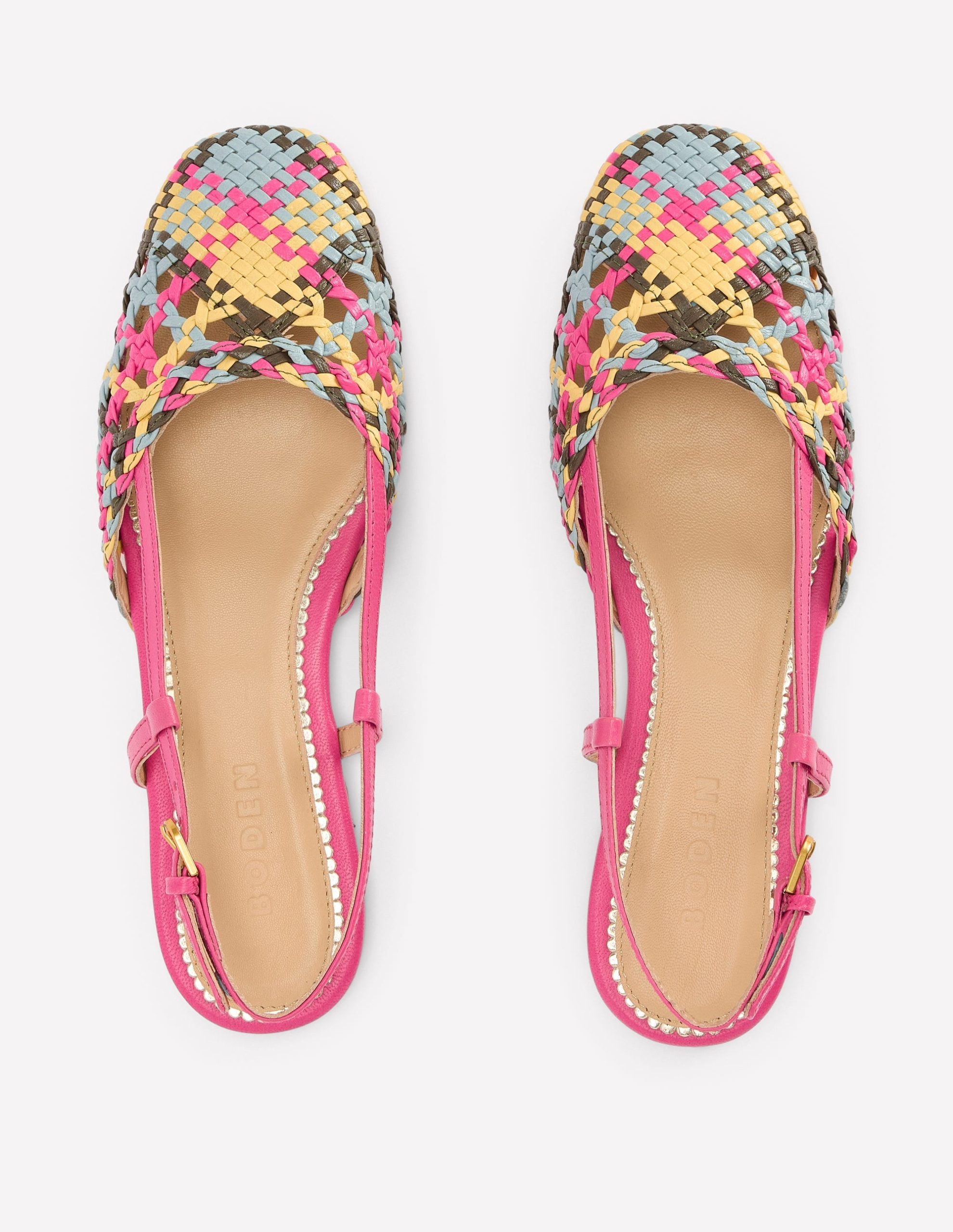 Woven Slingback Flats-Multi Check - Image 5