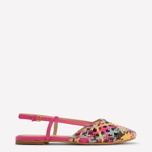 Woven Slingback Flats-Multi Check