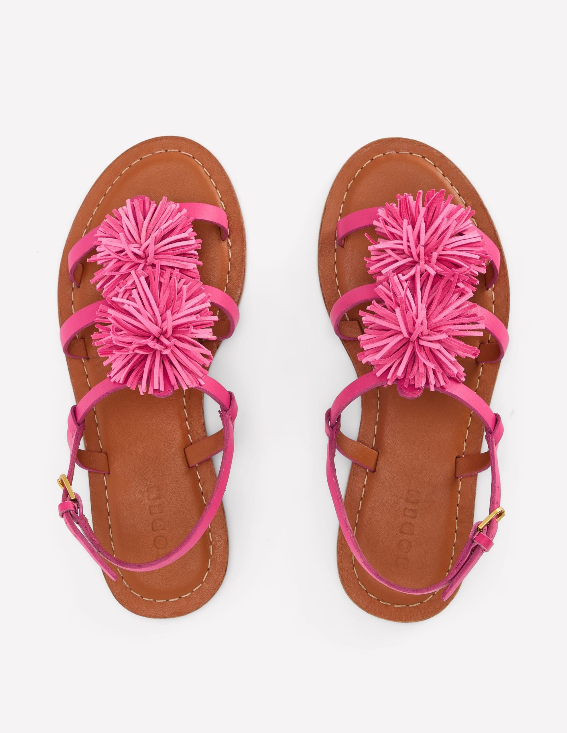 Pom Pom Flat Sandals-Pink - Image 5