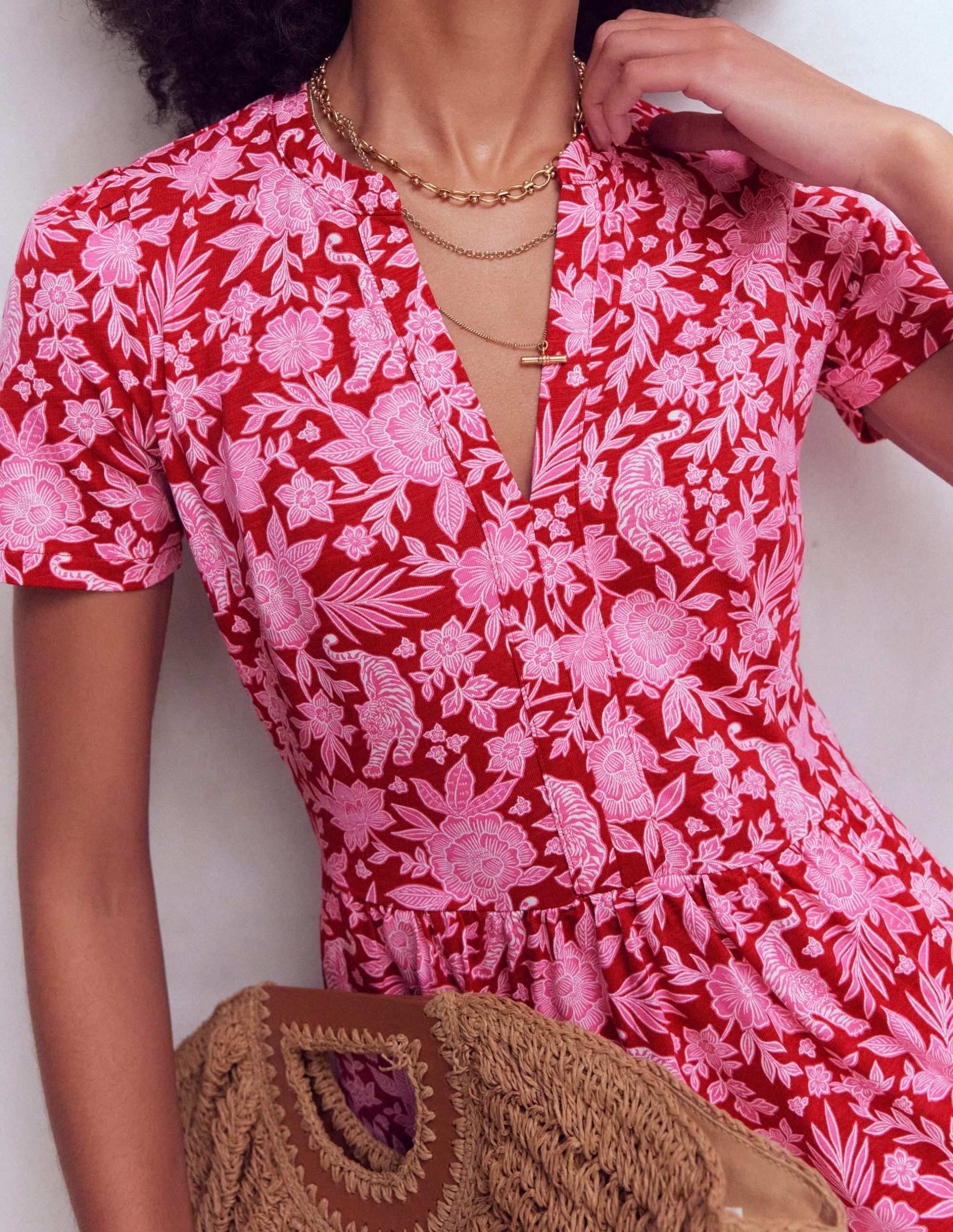 Naomi Short Sleeve Dress-Pomegranate. Tigers Paradise - Image 2