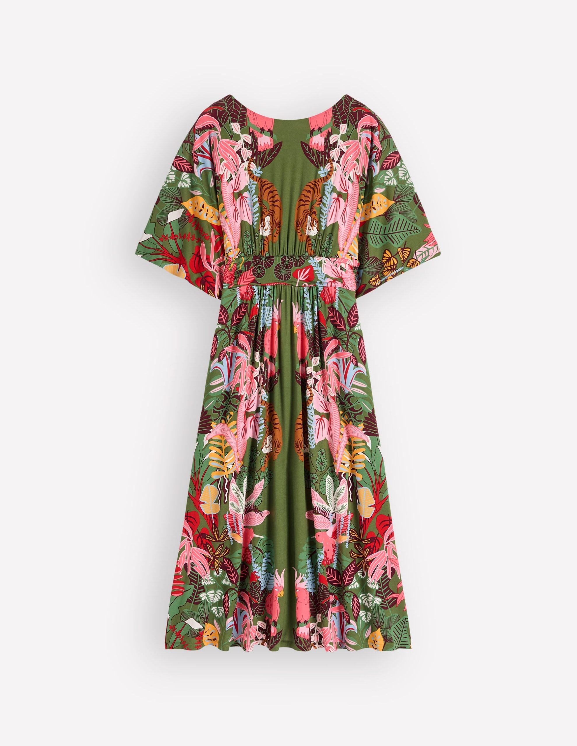 Imelda Kimono Jersey Dress-Olive. Tropical Safari - Image 7