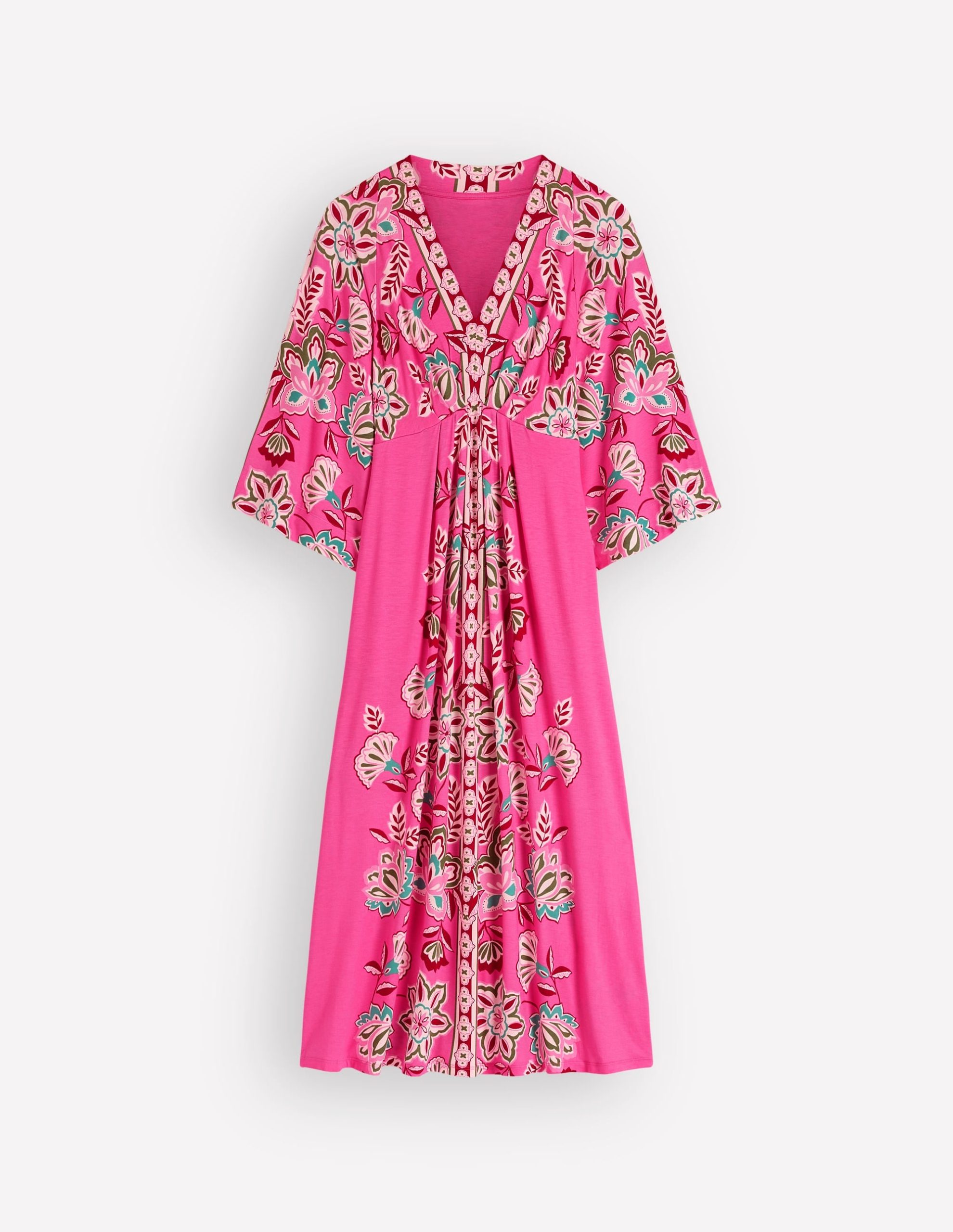 Nell Kimono Midi Jersey Dress-Pink. Blossom Elegance - Image 8