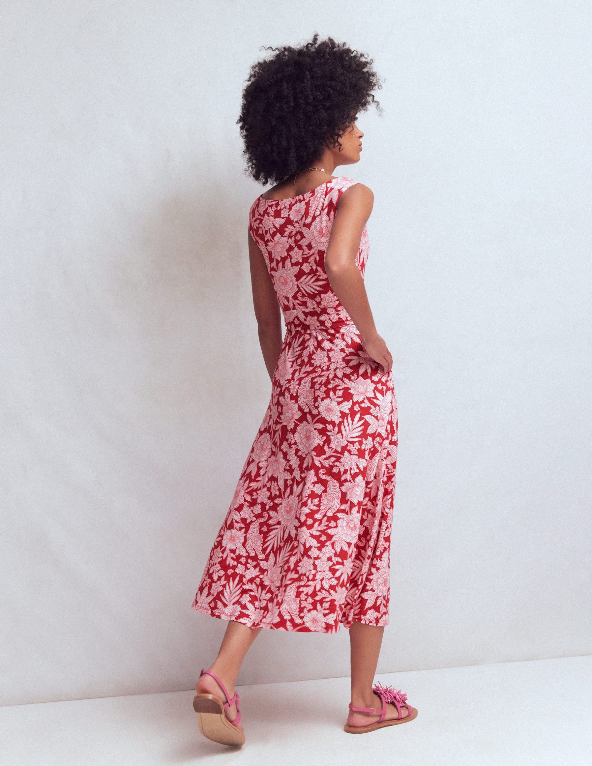 Tamsin Jersey Midi Dress-Spicy Red. Tigers Paradise - Image 3