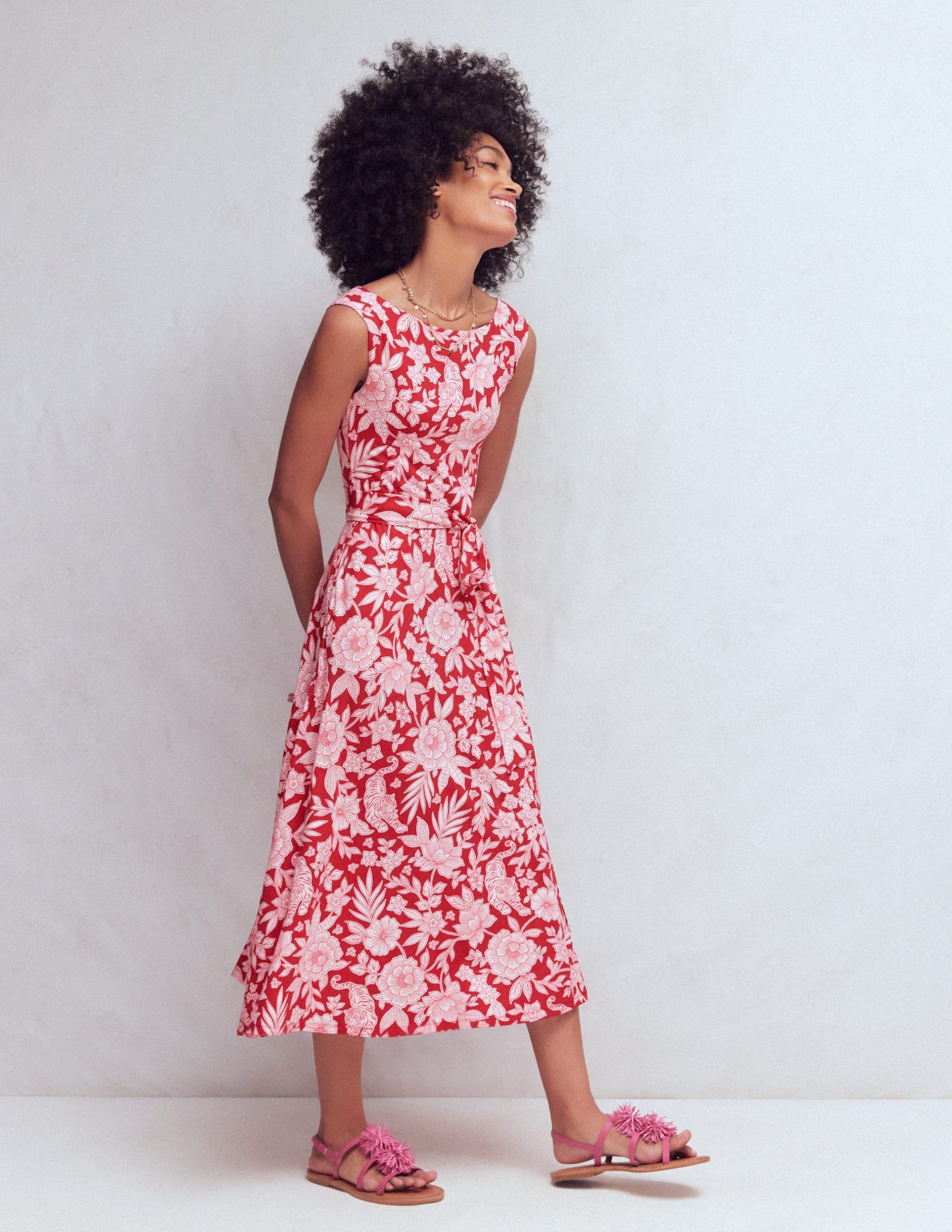 Tamsin Jersey Midi Dress-Spicy Red. Tigers Paradise - Image 4