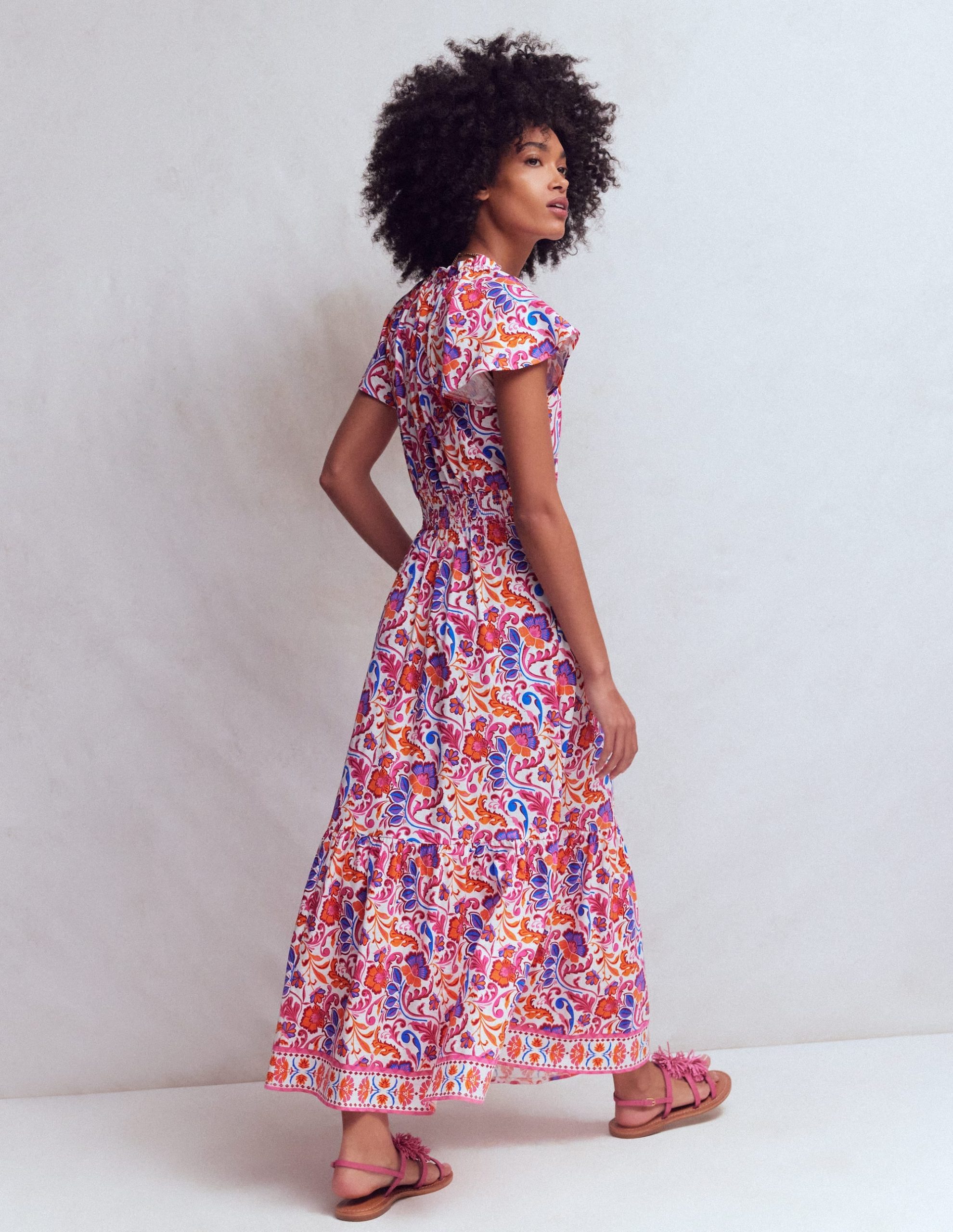 Tala Tiered Jersey Maxi Dress-Pink. Flourishing Meadow - Image 3