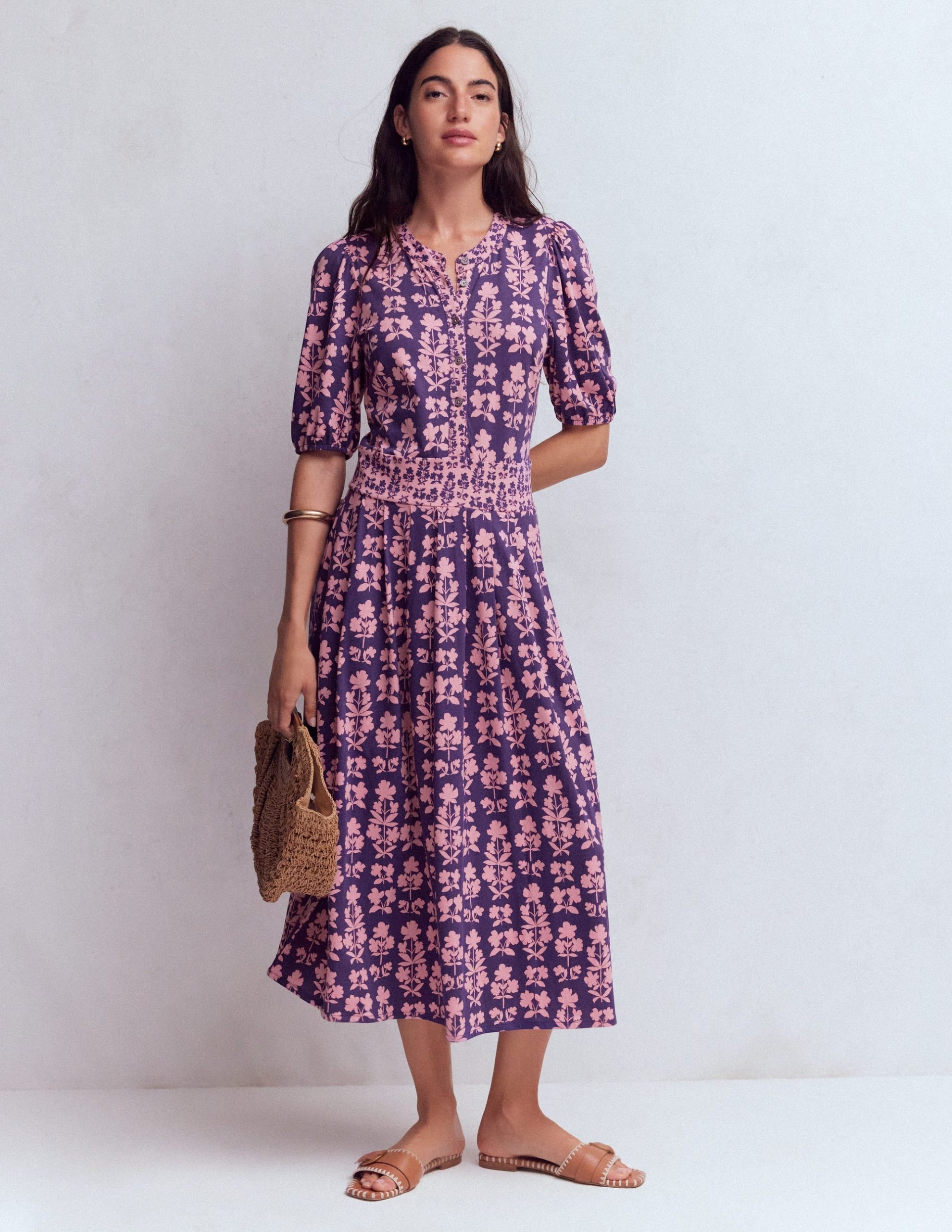 Amber Pleat Jersey Midi Dress-Calla Lilly. Blossom Grove