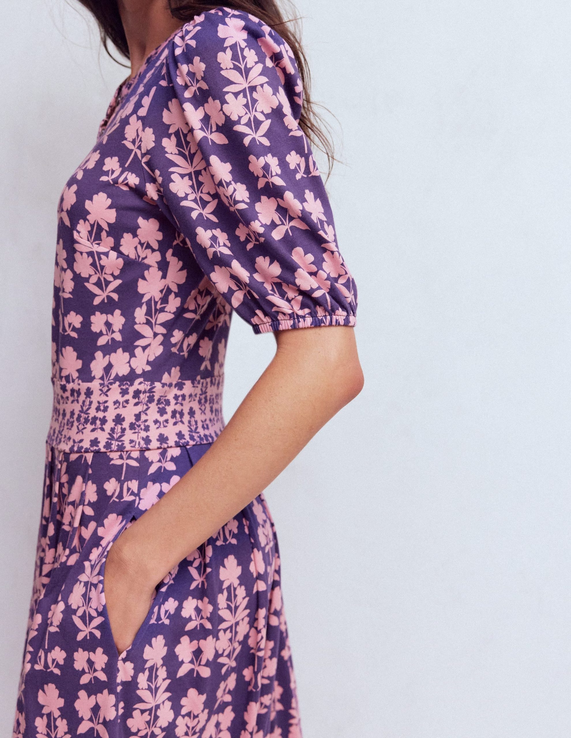 Amber Pleat Jersey Midi Dress-Calla Lilly. Blossom Grove - Image 2