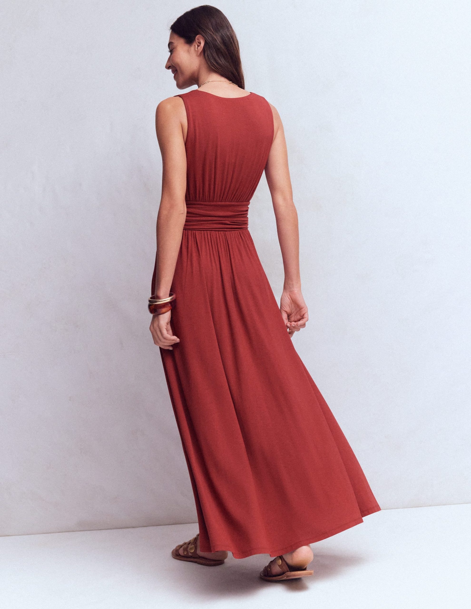 Elodie Jersey Maxi Dress-Rich Chestnut - Image 4