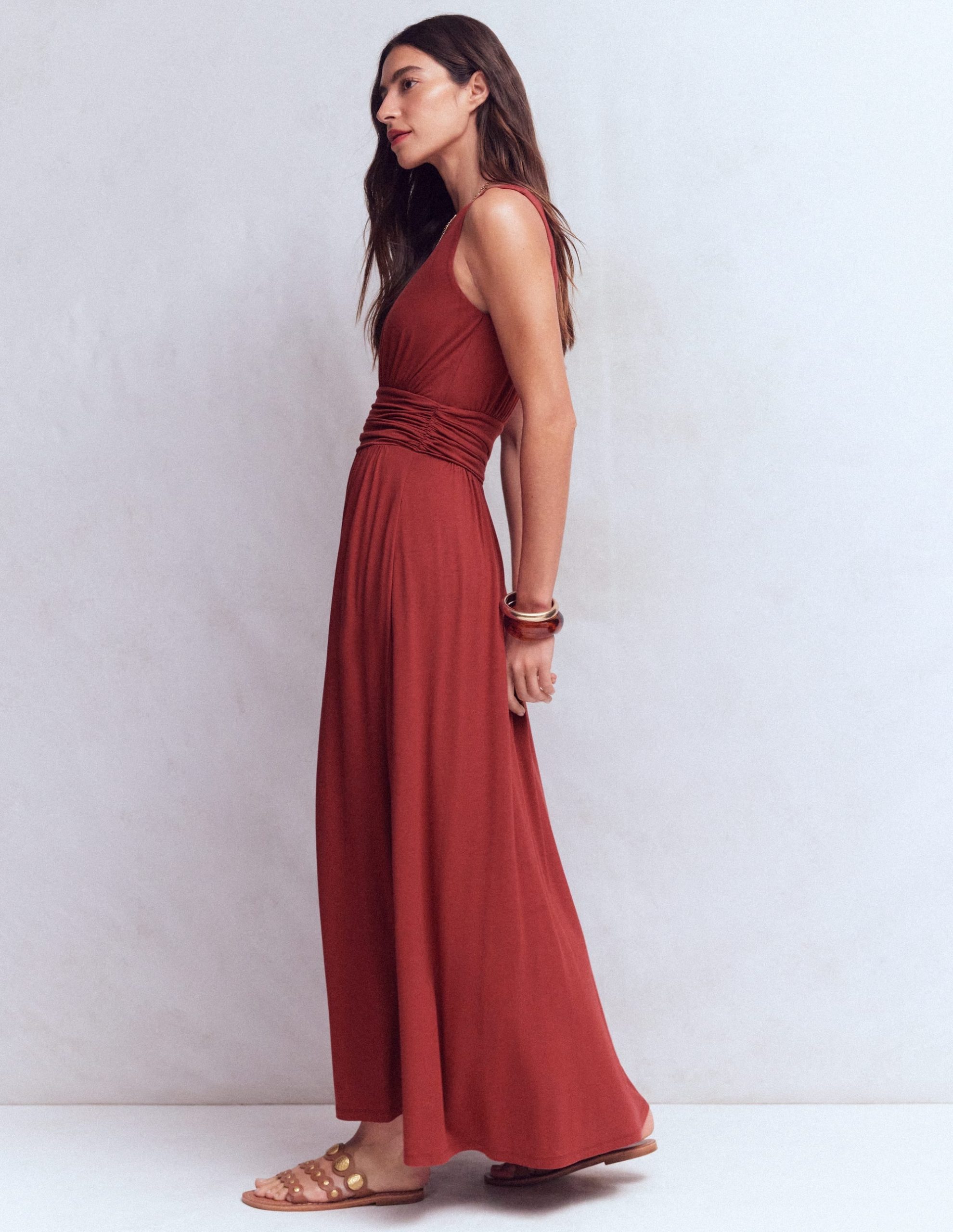 Elodie Jersey Maxi Dress-Rich Chestnut - Image 6