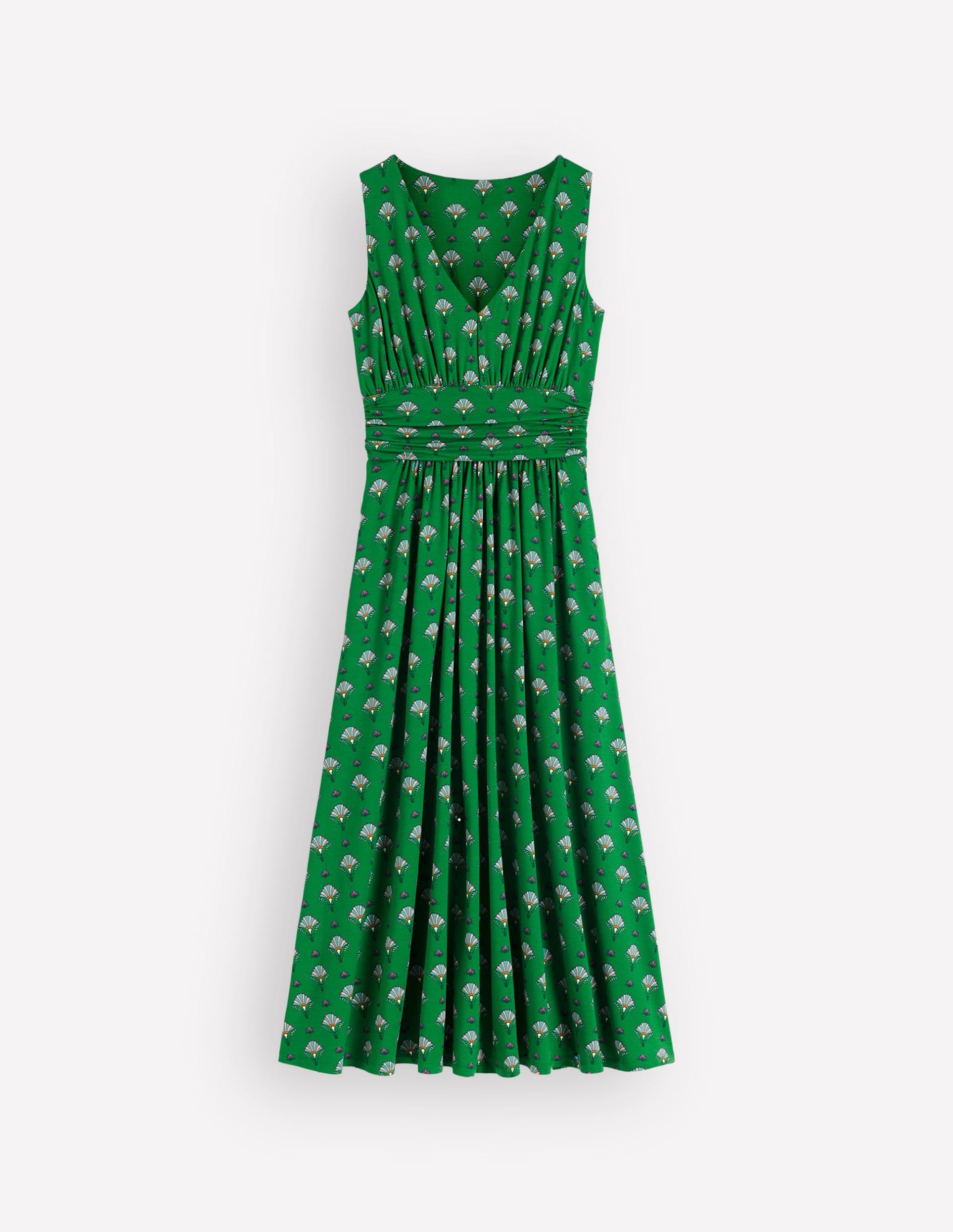 Elodie Jersey Maxi Dress-Green. Ornamental Floweret - Image 7