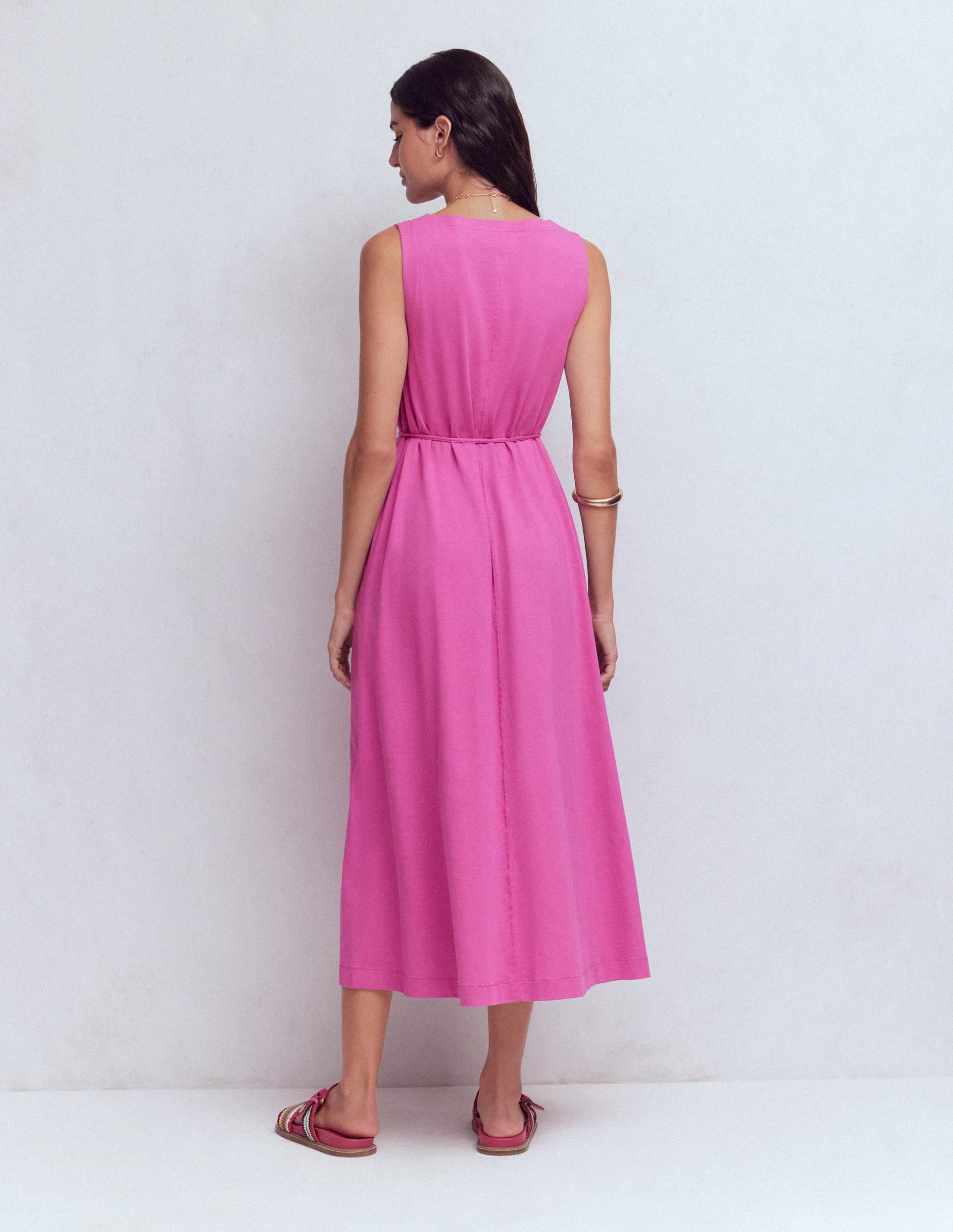 Mia V-neck Jersey Midi Dress-Passion Flower - Image 3