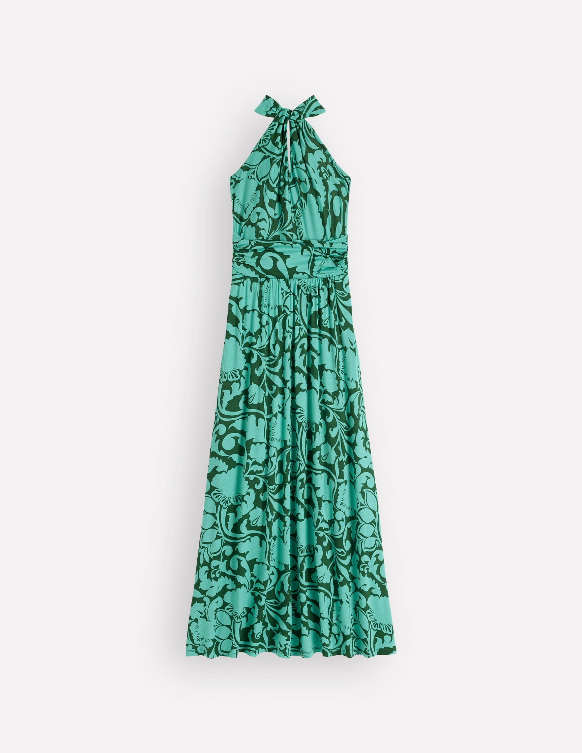 Sydney Twist Neck Jersey Dress-Green. Flourishing Meadow - Image 6